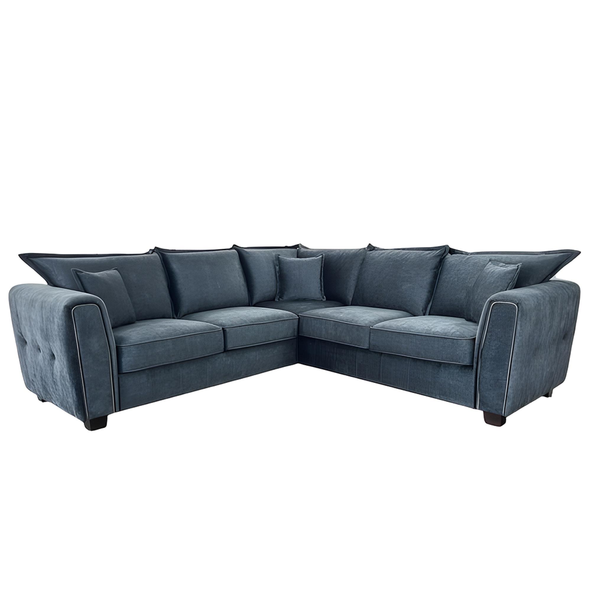 Serena Corner Sofa - Charcoal Black Fabric