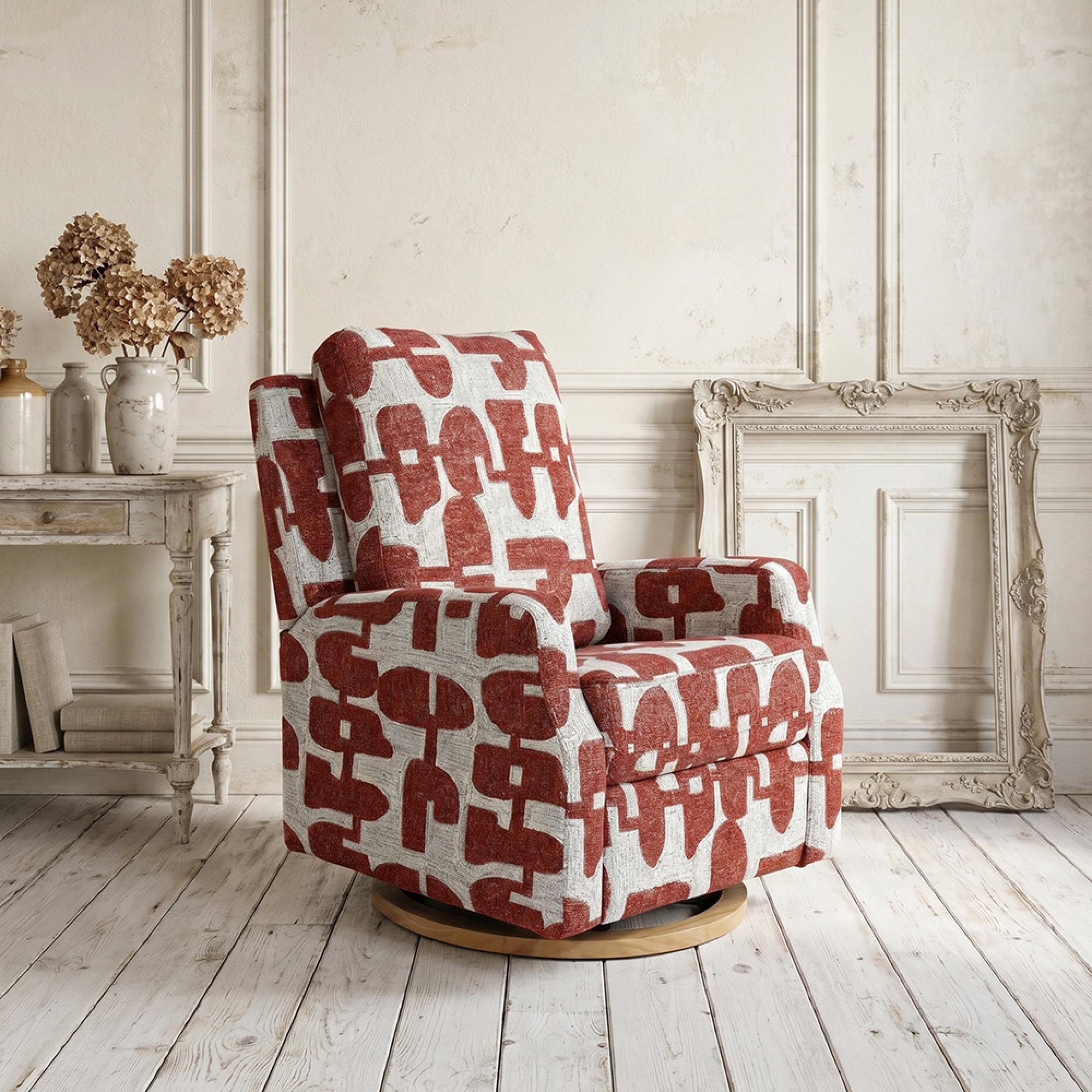 Seville Electric Recliner Armchair - Red Fabric