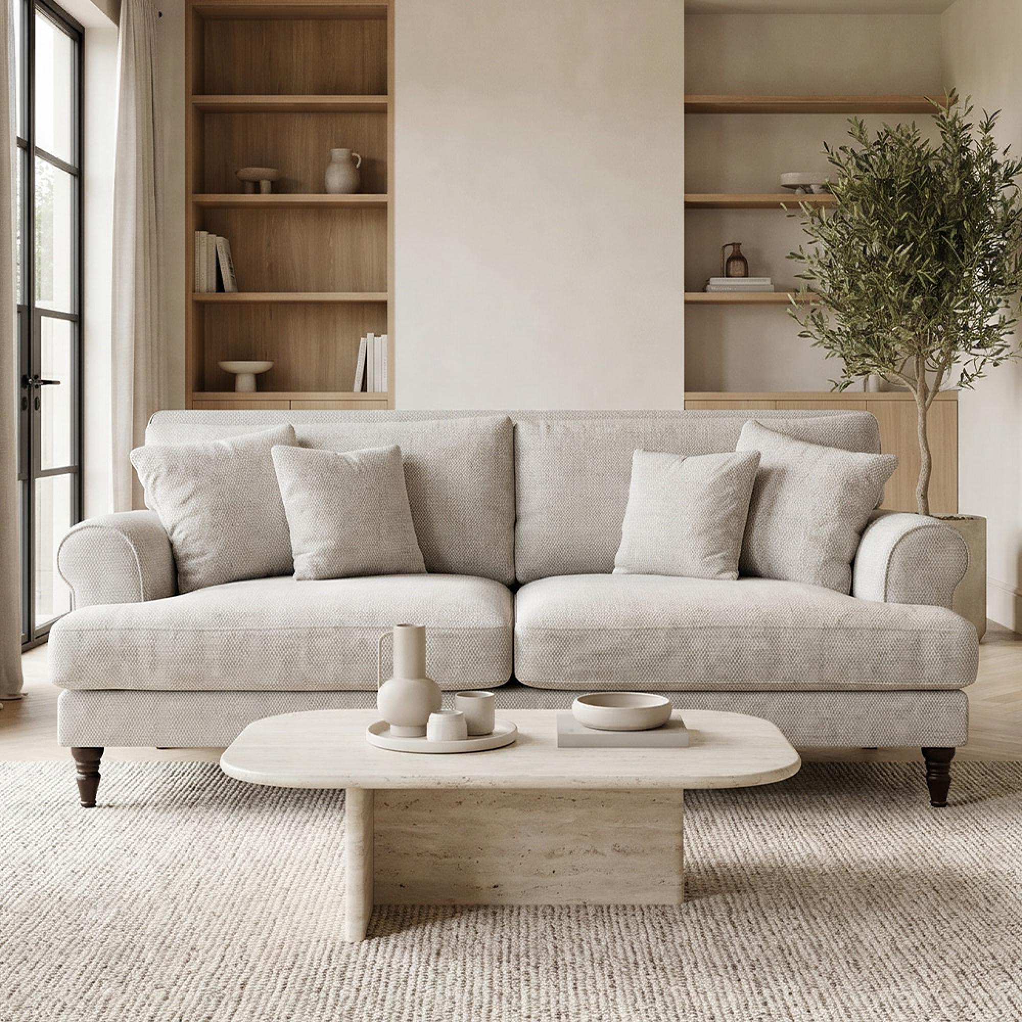 Summer Sofa - Beige Fabric - 3 Seater