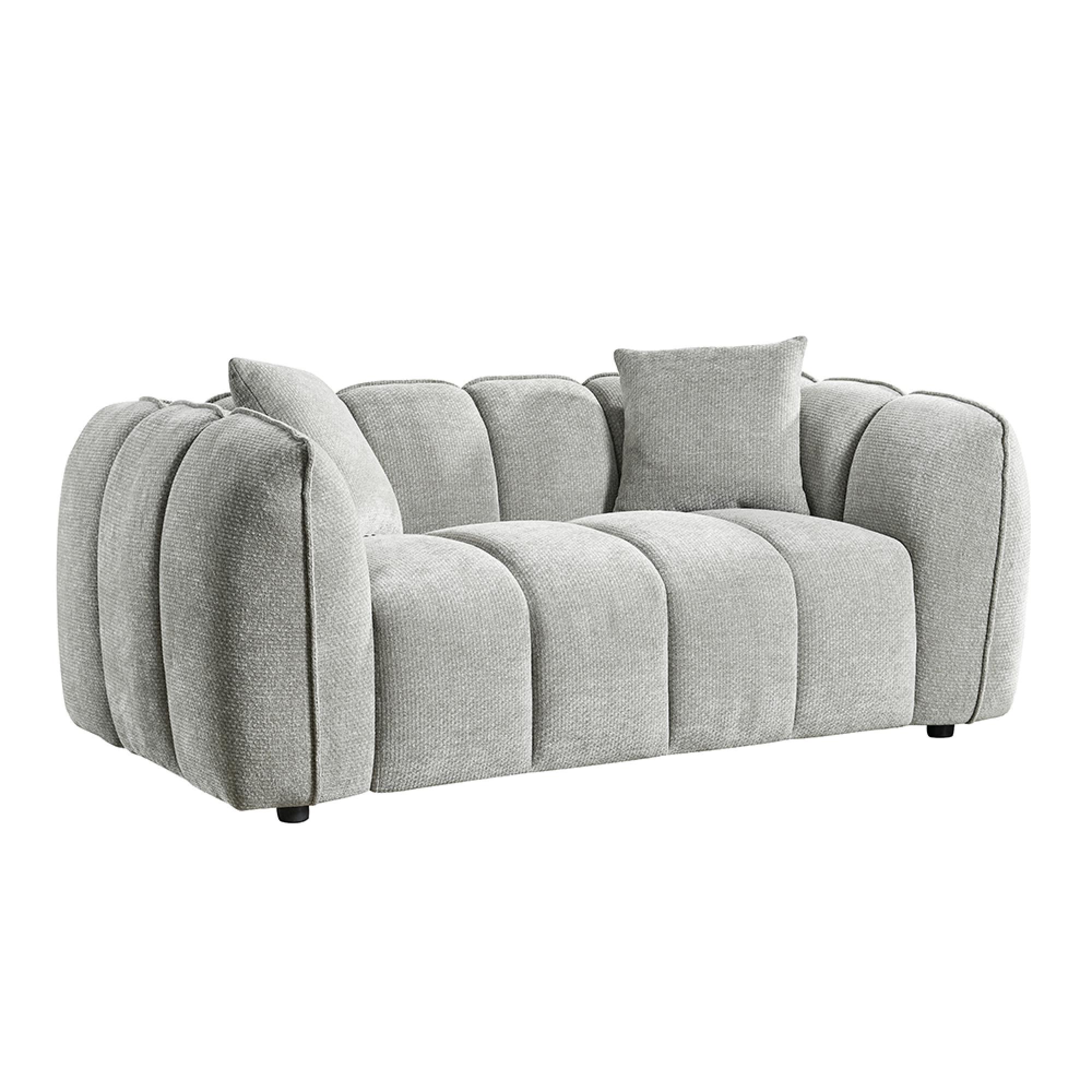 Venice Sofa - Grey Fabric - 2 Seater