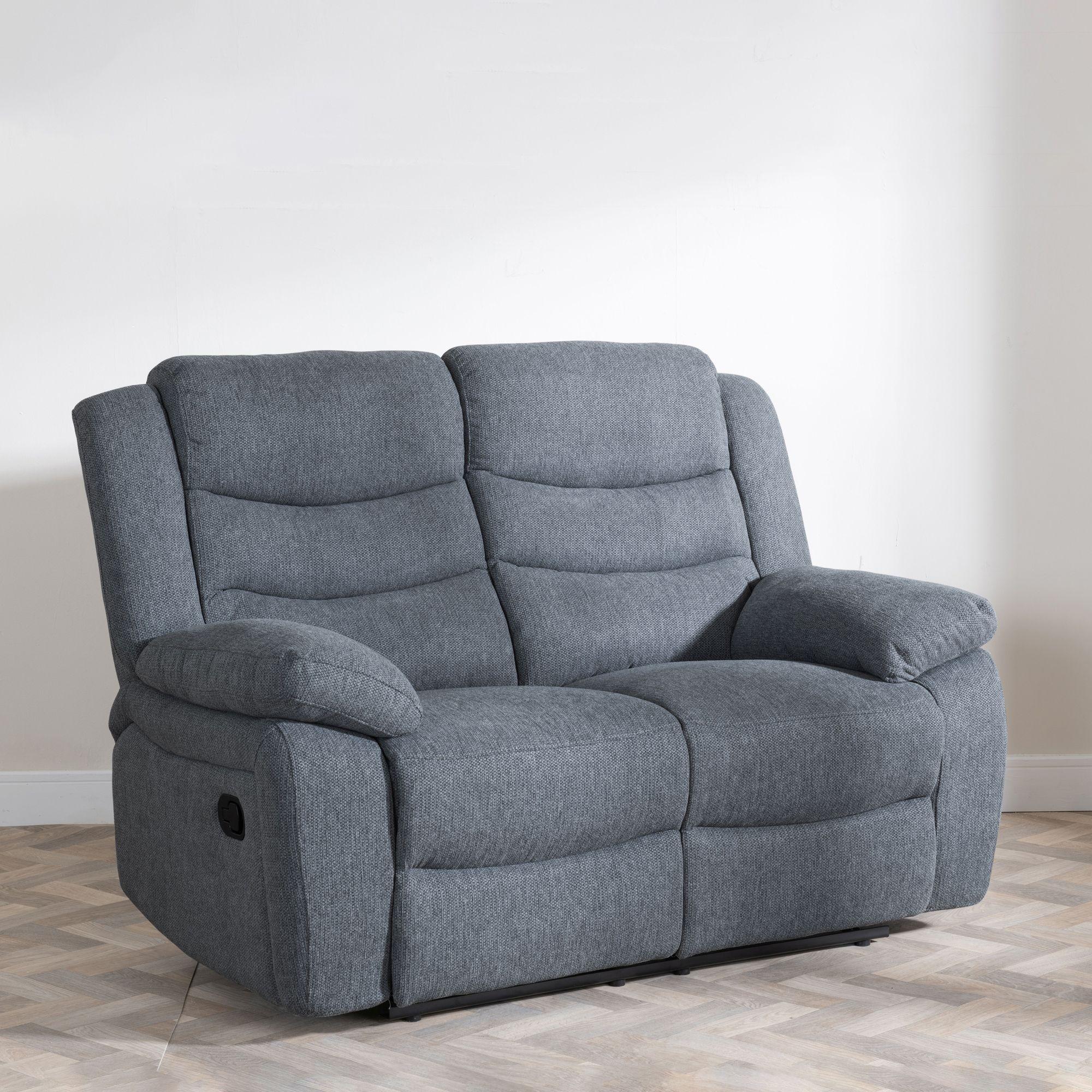 Windsor Recliner Sofa - 2 Seater - Dark Grey Fabric