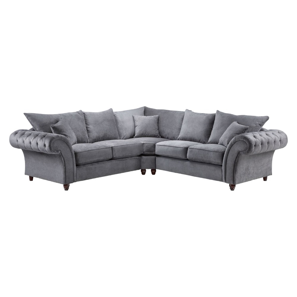 Windsor Corner Sofa - Fullback - Grey - Large