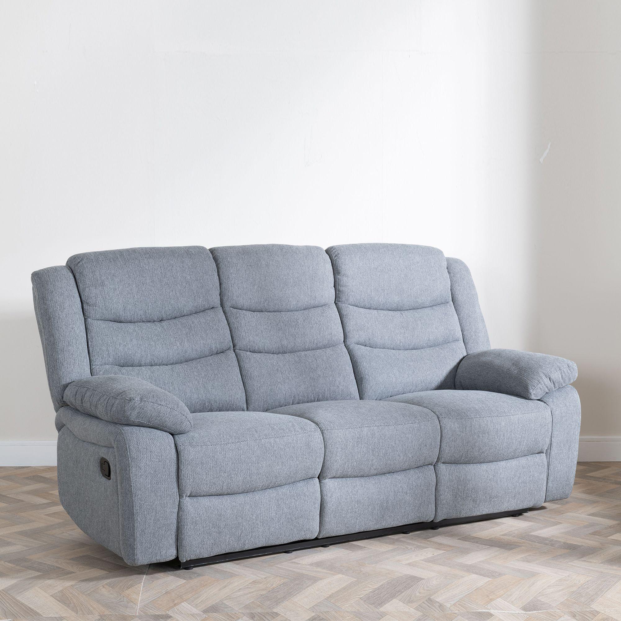 Windsor Recliner Sofa - 3 Seater - Grey Fabric