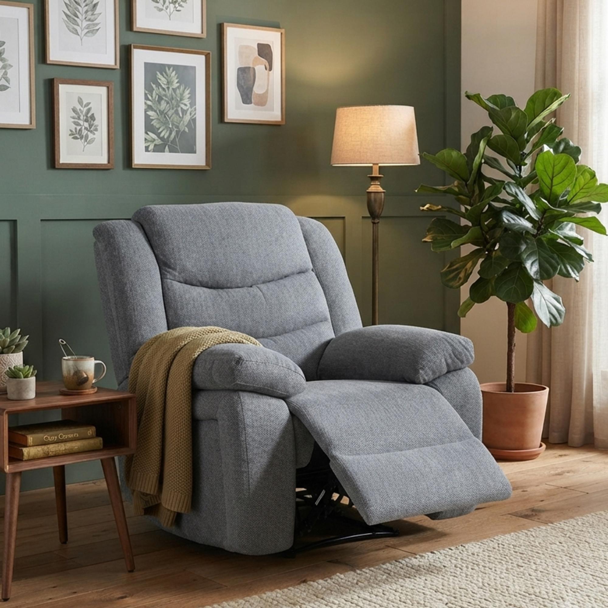 Windsor Recliner Armchair - Grey Fabric