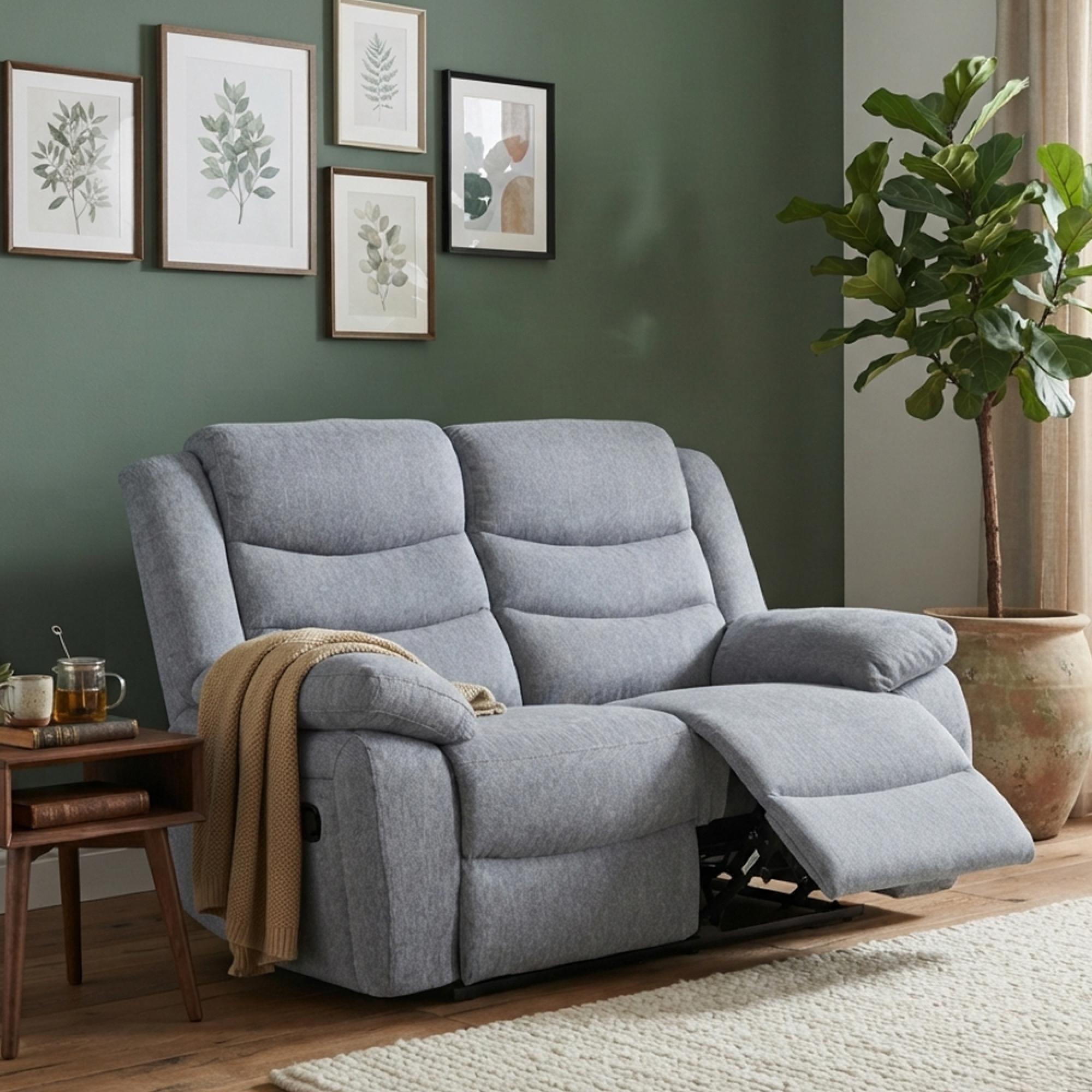 Windsor Recliner Sofa - 2 Seater - Grey Fabric