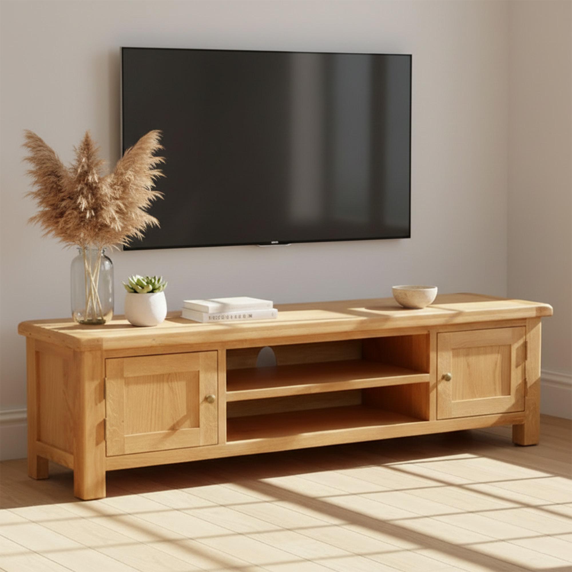 Salisbury Premium Large TV Unit - 2 Door - Oak