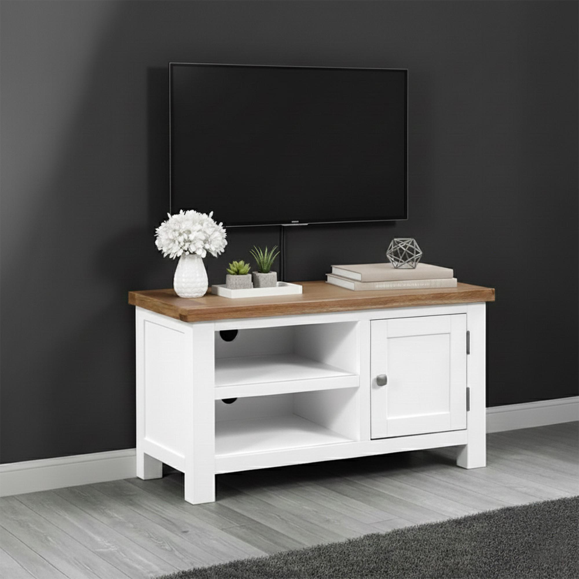 Lundy TV Unit - 90cm - White Painted