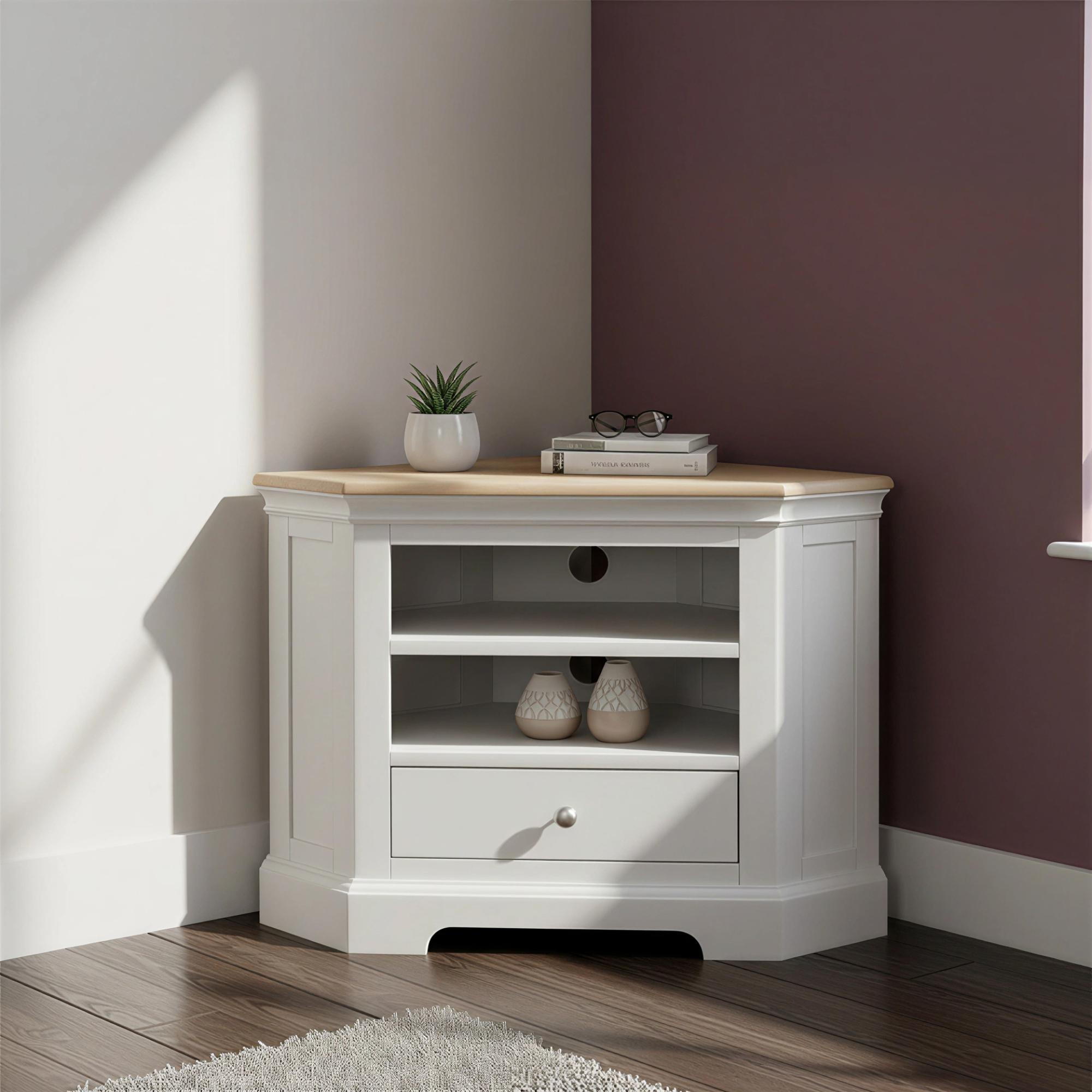 Cromwell TV Unit - Corner - 91cm - Grey Painted
