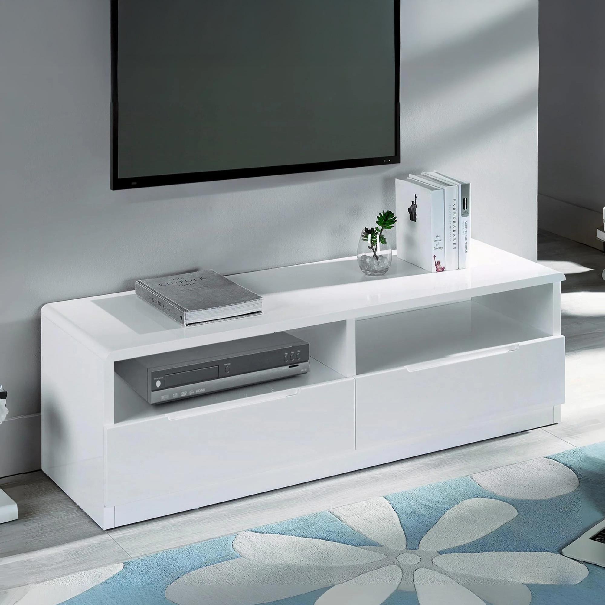 Manhattan TV Unit - 2 Drawer - White Gloss