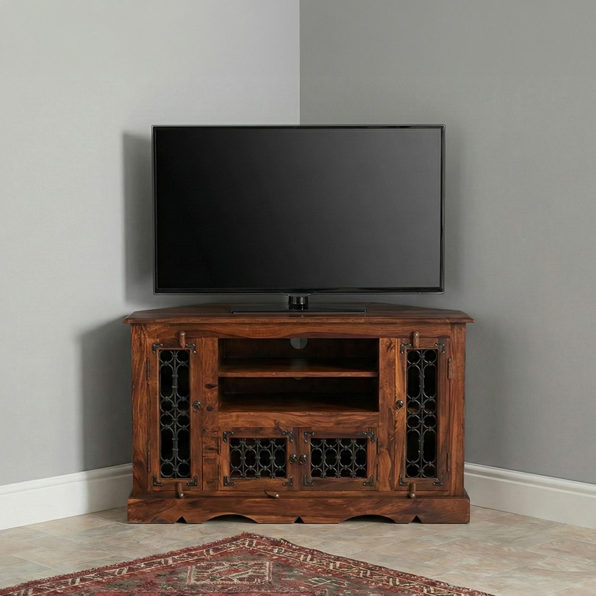 Indian Sheesham 114cm Corner TV Cabinet