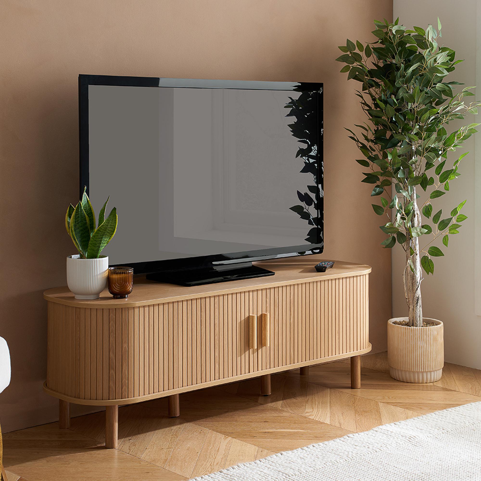 Axel TV Unit - Small - Oak Fluted
