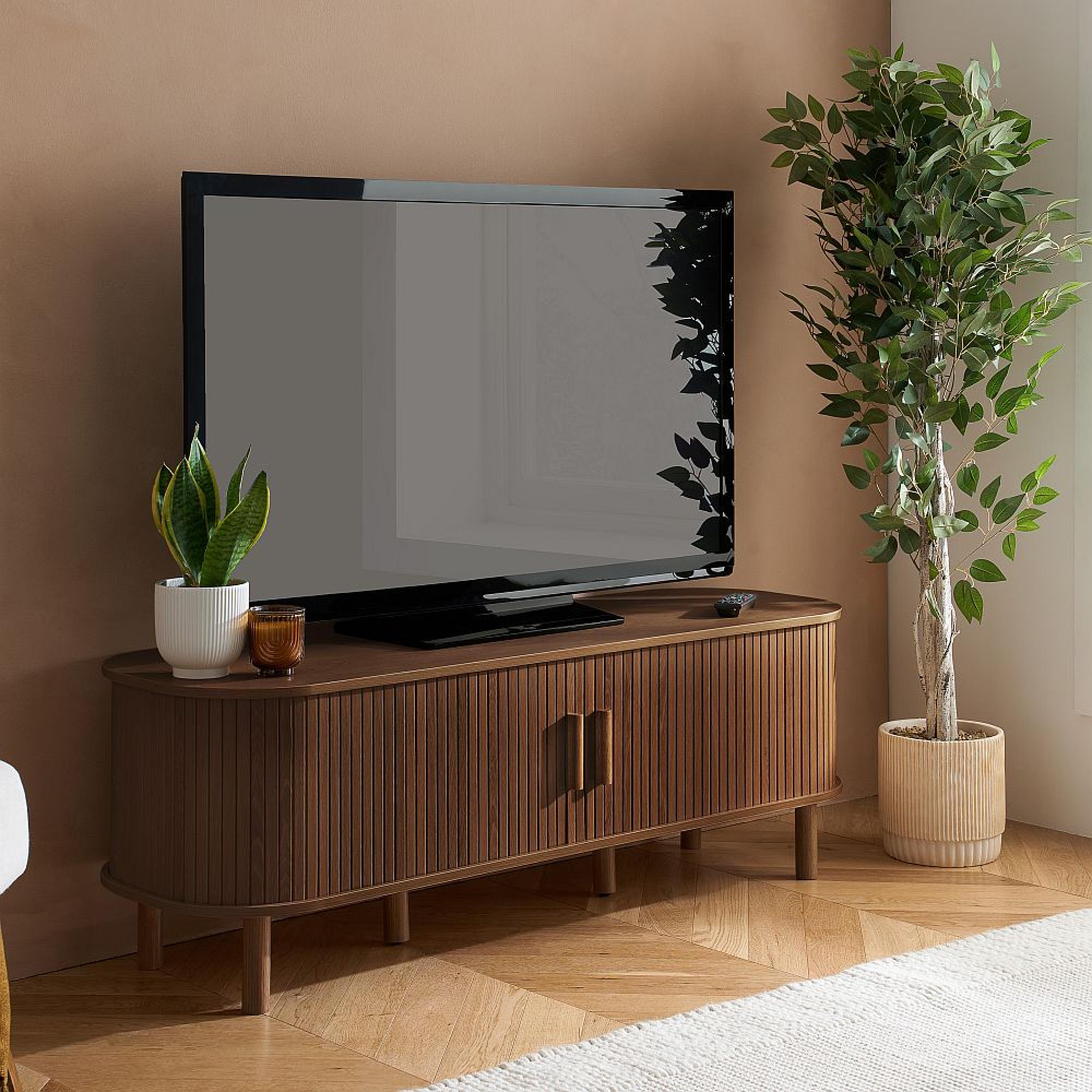 Axel TV Unit - Small - Walnut Fluted