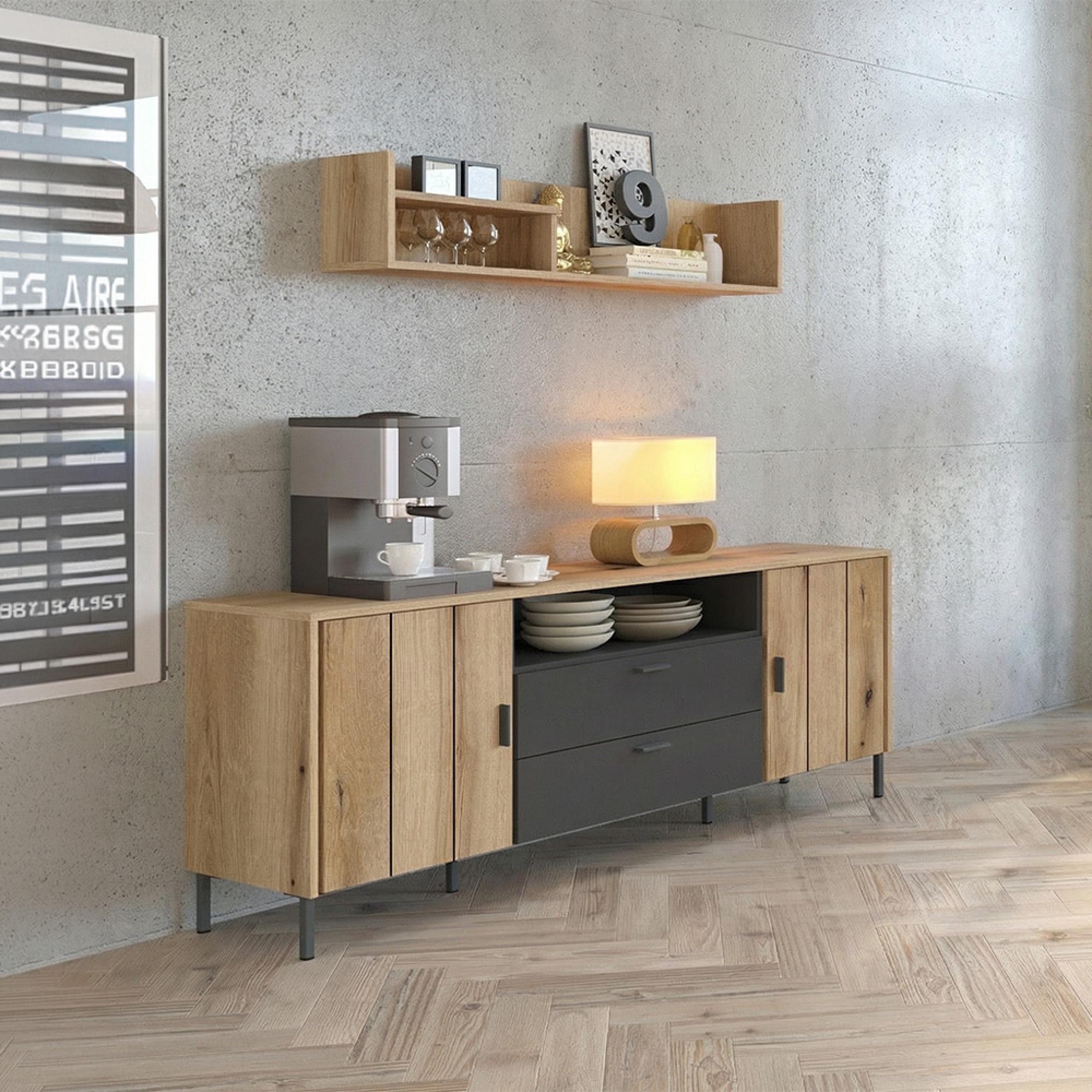 Arundel TV Unit - 2 Door - 2 Drawer - 173.2cm - Large - Oak