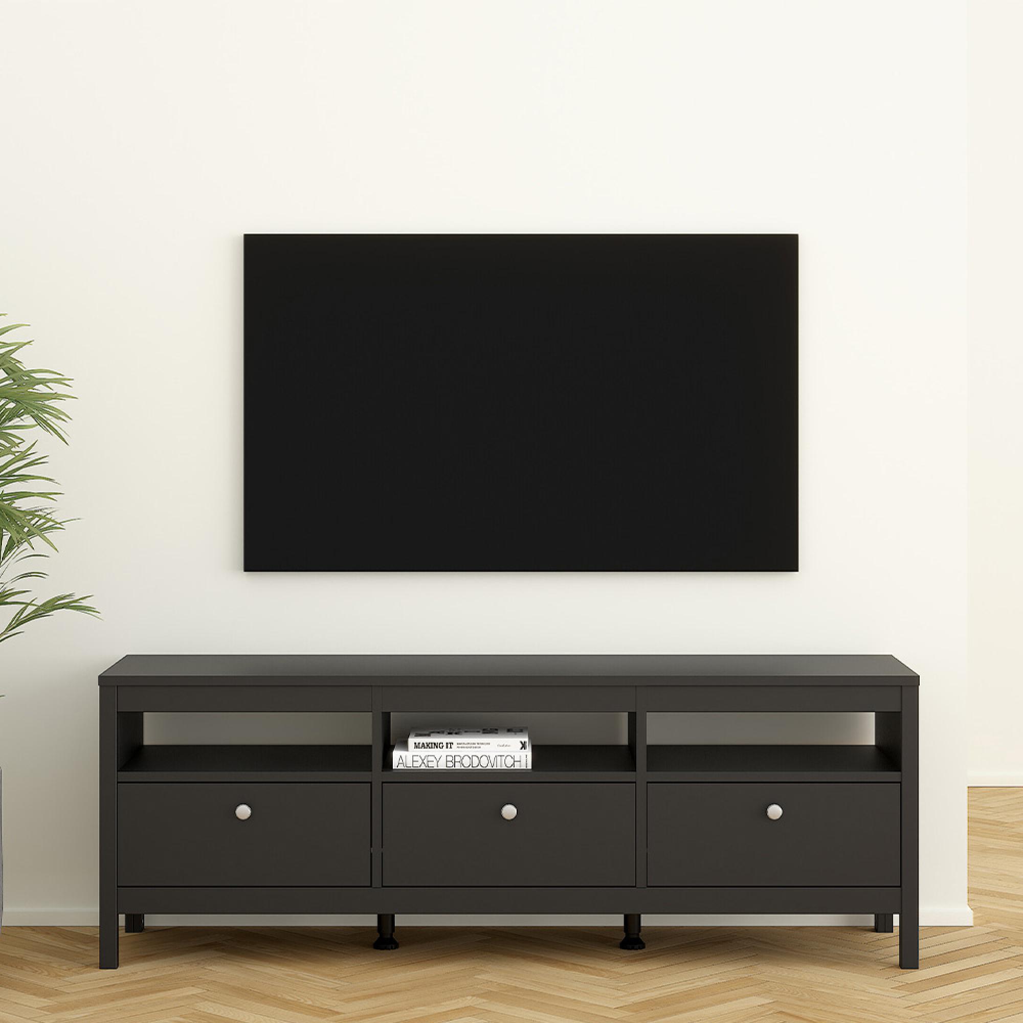Madrid TV Unit - 3 Drawer - 151cm - Black