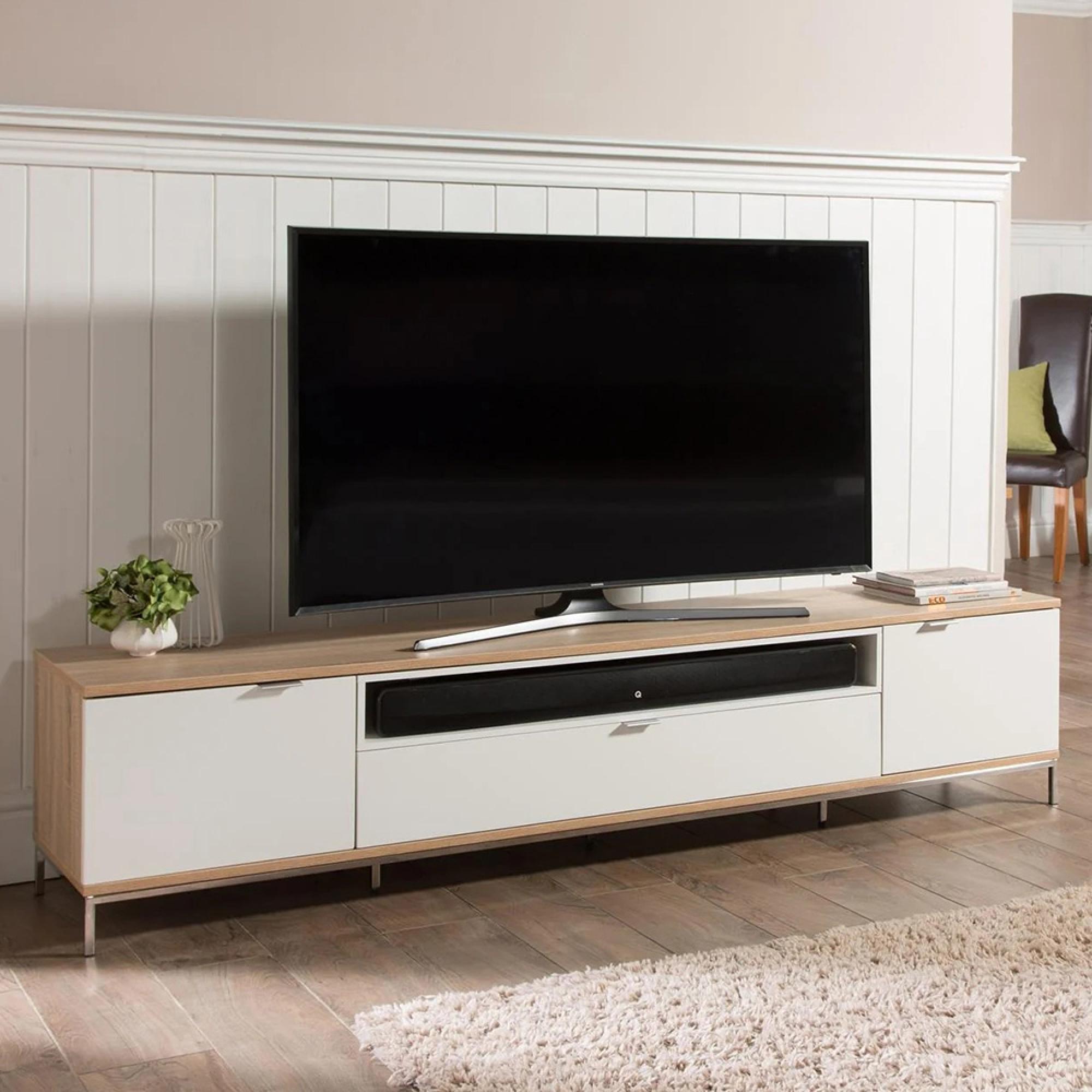 Chaplin TV Stand - White & Oak - 200cm - ADCH2000-WHT