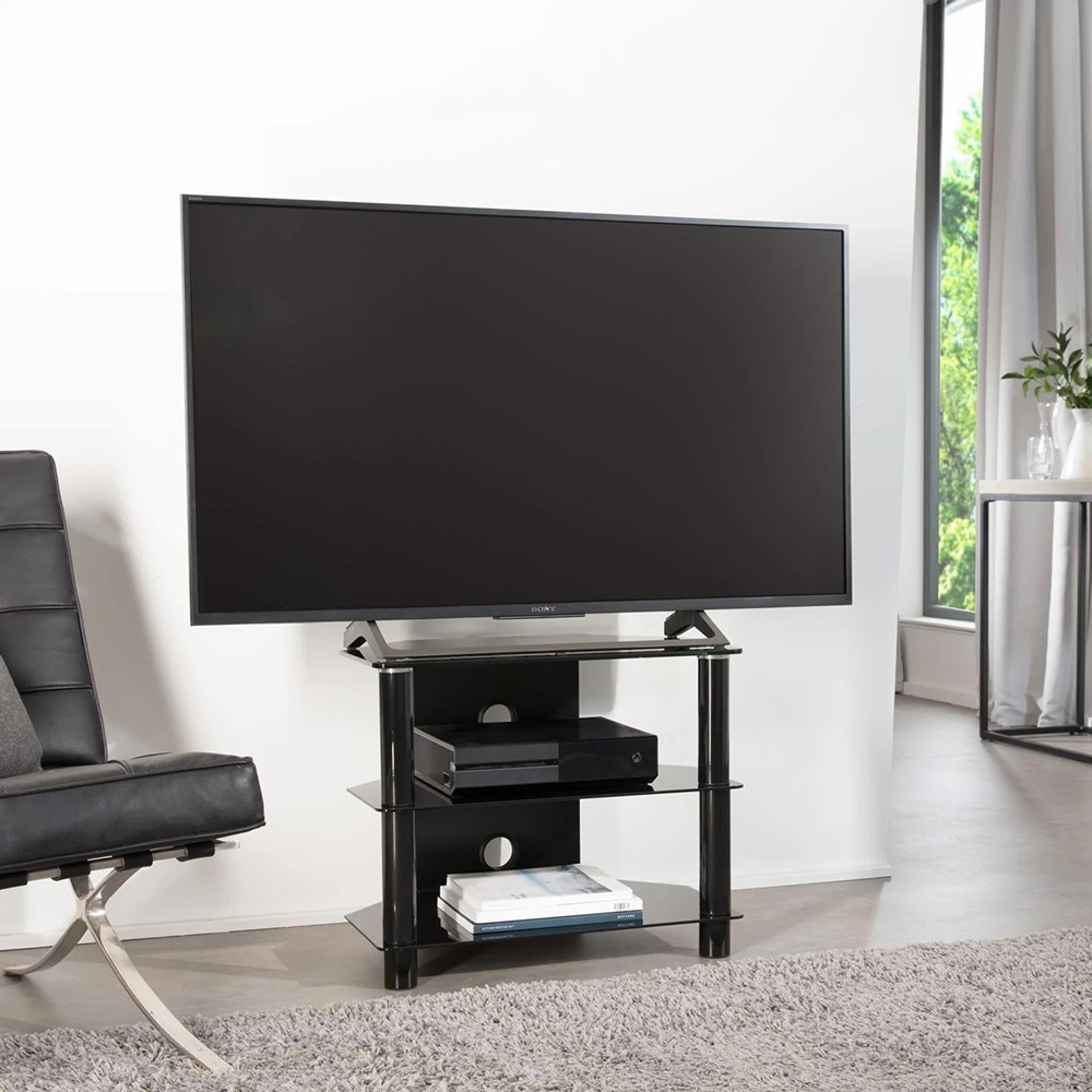 Essentials TV Stand - 80cm - Black - ESS800/3-BLK