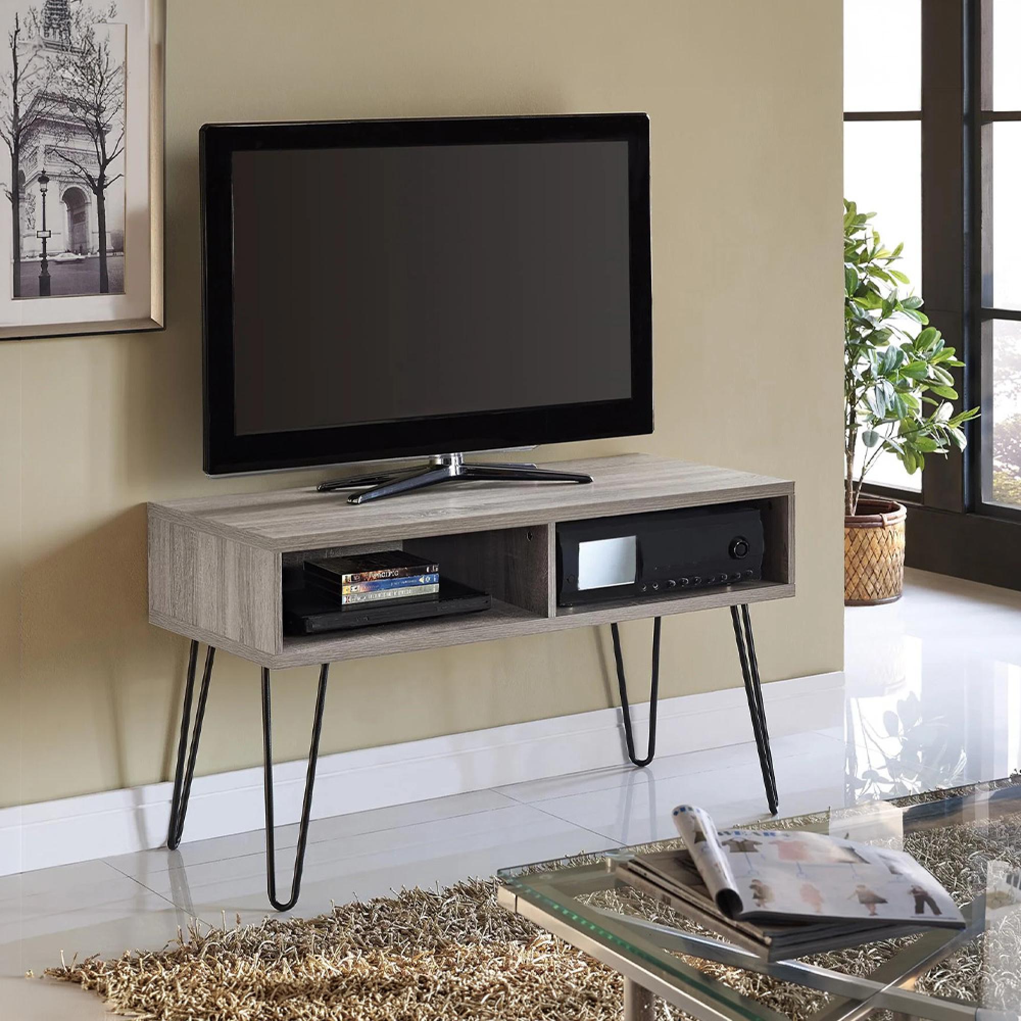 Owen Retro TV Stand - Grey Oak - 1748096PCOMUK