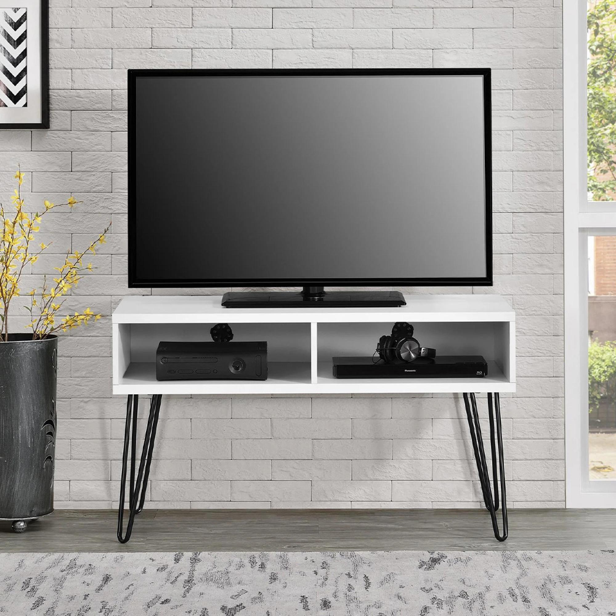 Owen Retro TV Stand - White - 1837015COMUK