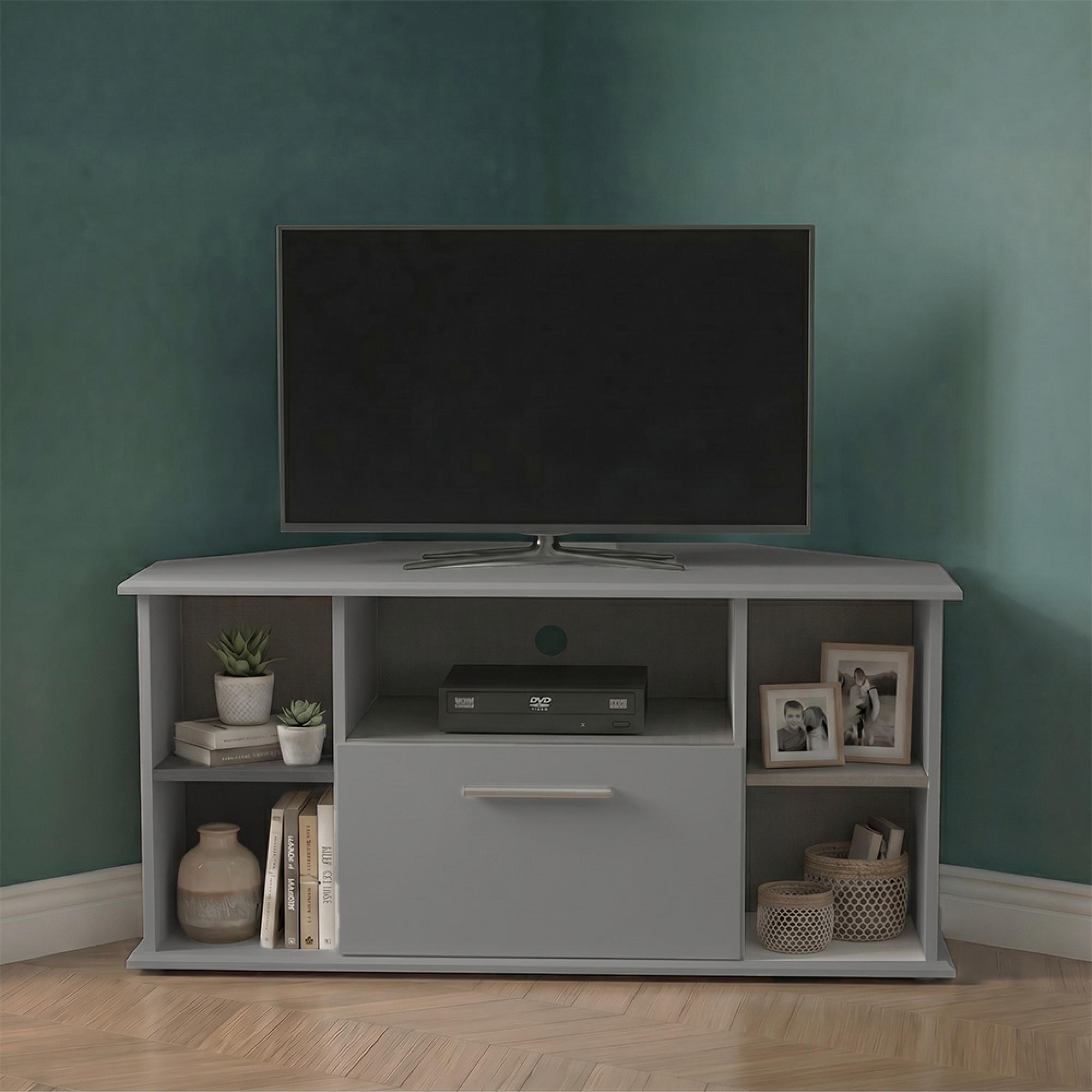 Knightsbridge TV Unit - 115cm - Corner - Grey