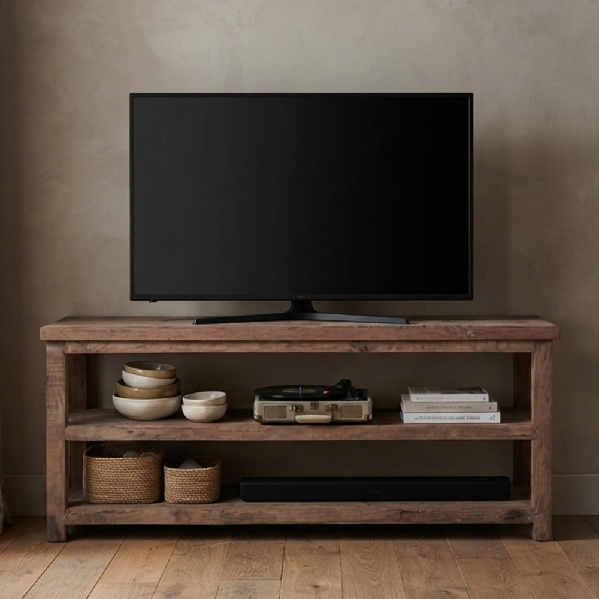 Bassano TV Unit - 160cm - Medium - Natural - Recycled Wood