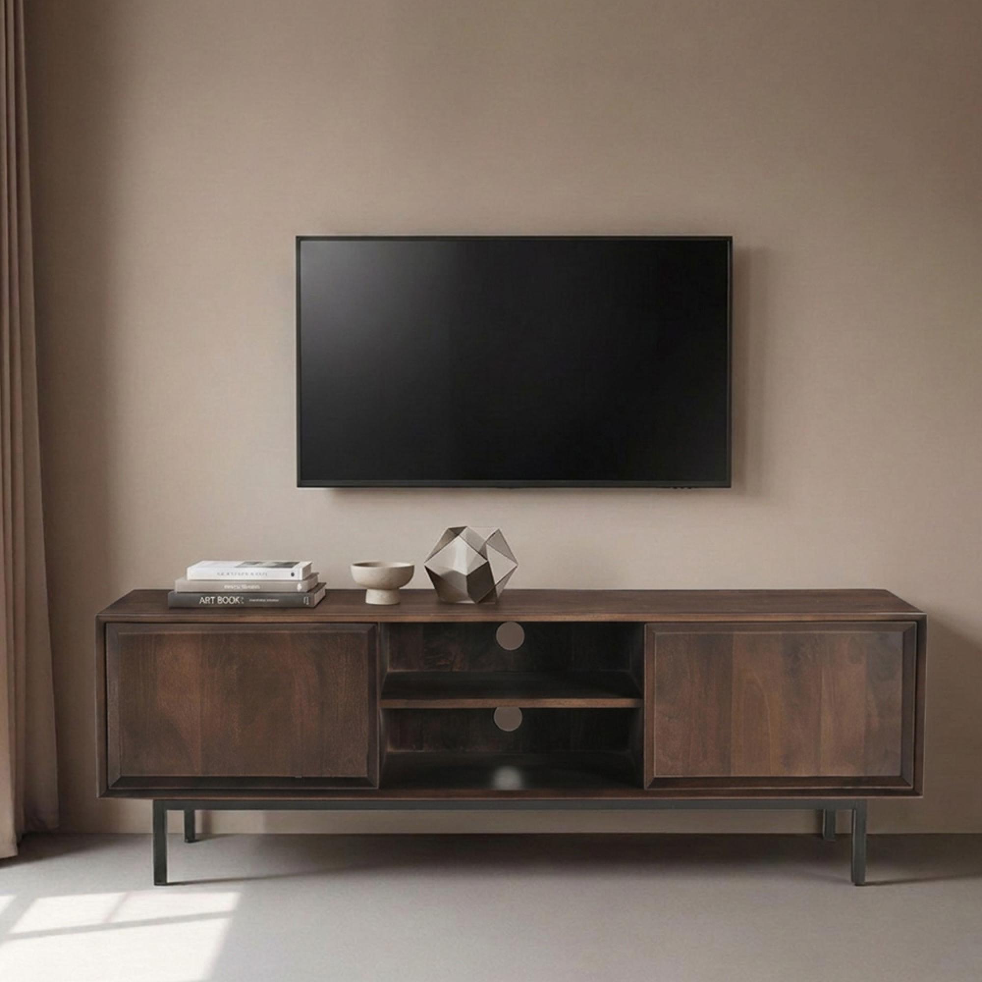 Ravenstein TV Unit - 2 Door - 150cm - Medium - Chestnut - Mango Wood