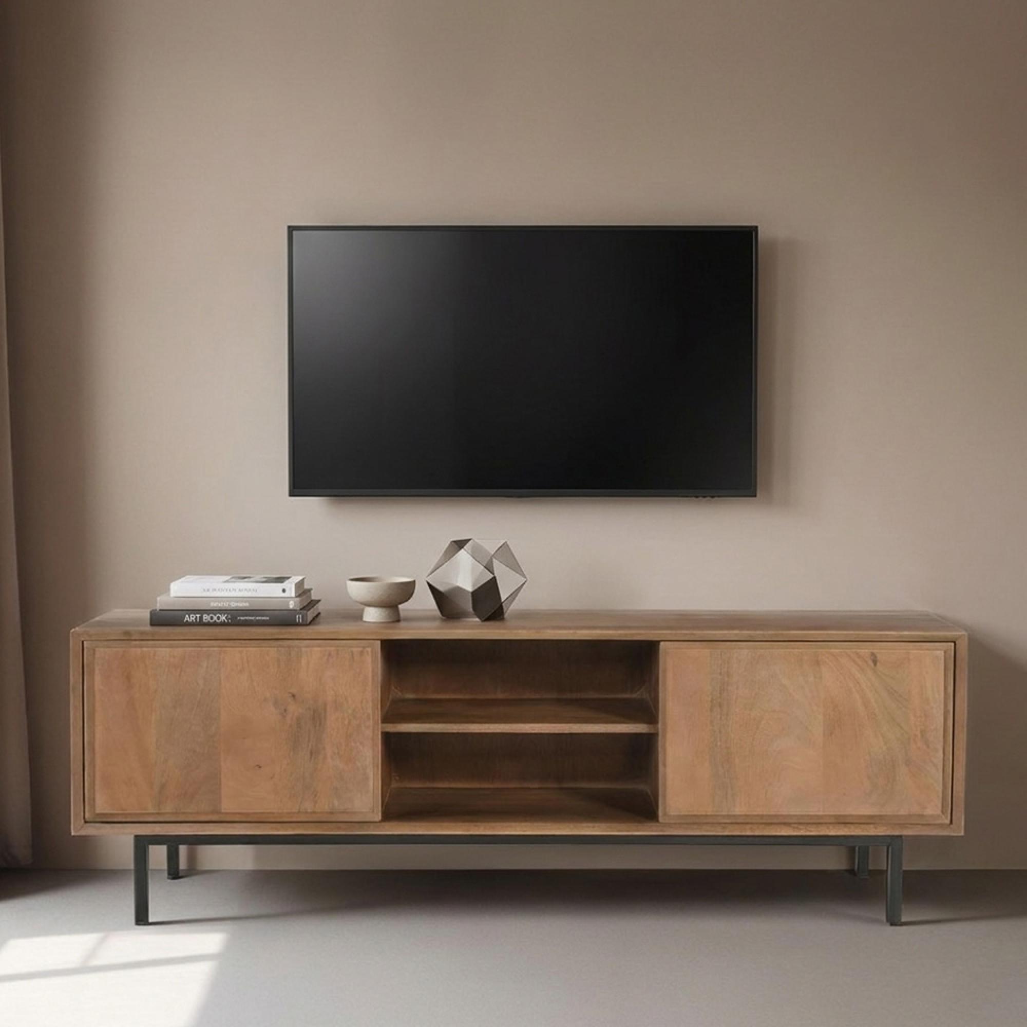 Ravenstein TV Unit - 2 Door - 150cm - Medium - Natural - Mango Wood