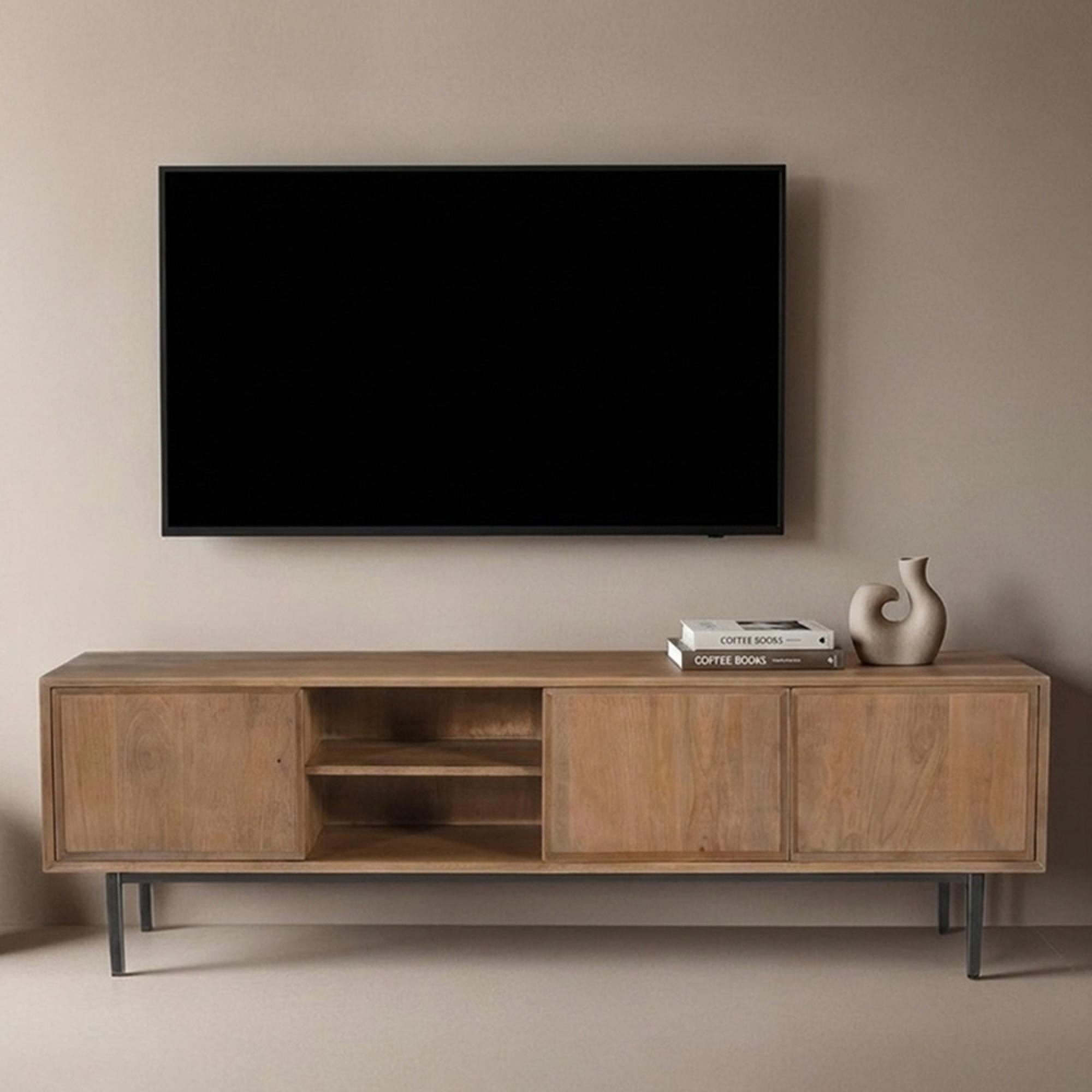 Ravenstein TV Unit - 3 Door - 180cm - Medium - Natural - Mango Wood