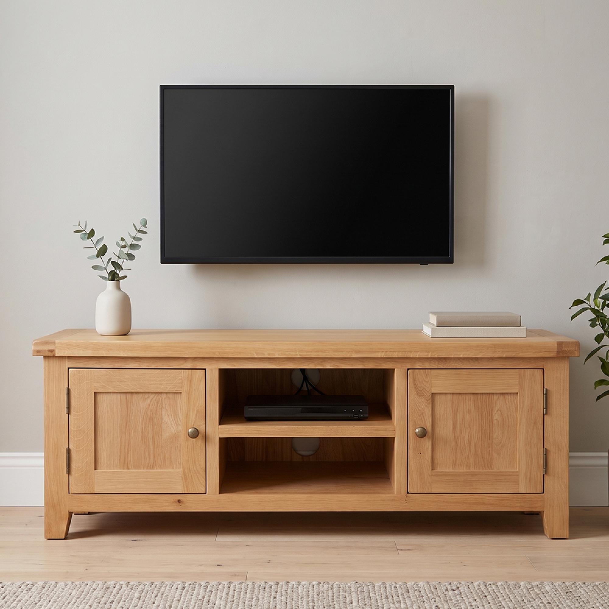 Melbourne Natural Oak 134cm 2 Door Small TV Unit