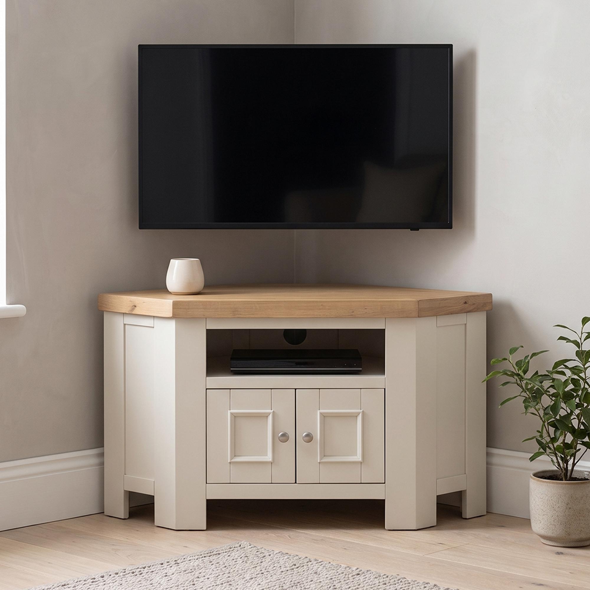 Windsor White Painted 105cm 2 Door Compact TV Unit