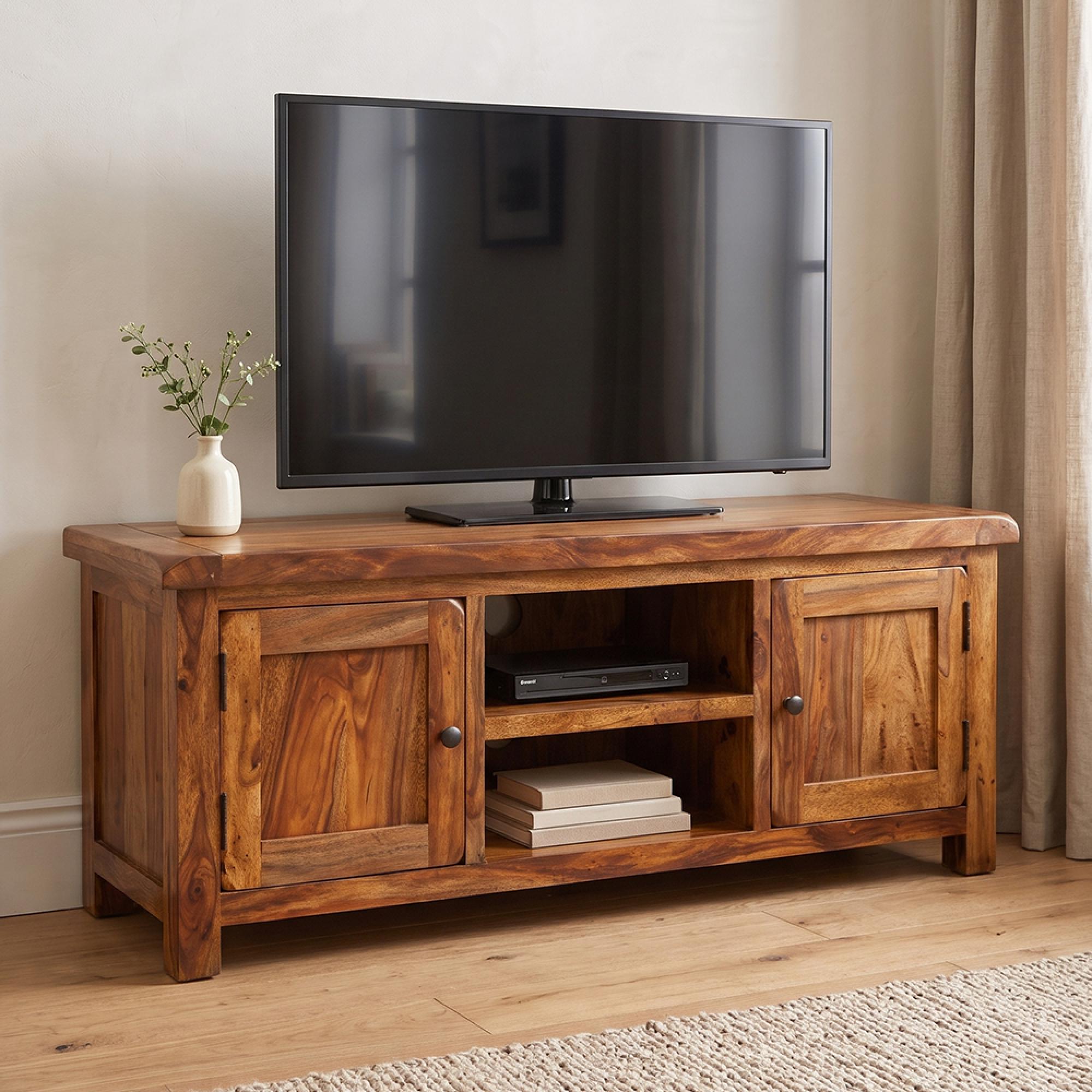 Vellar Sheesham Wood 135cm 2 Door Small TV Unit