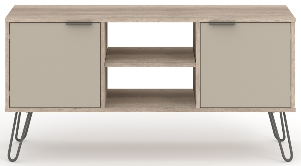 Augusta TV Unit - Driftwood - Hairpin Legs