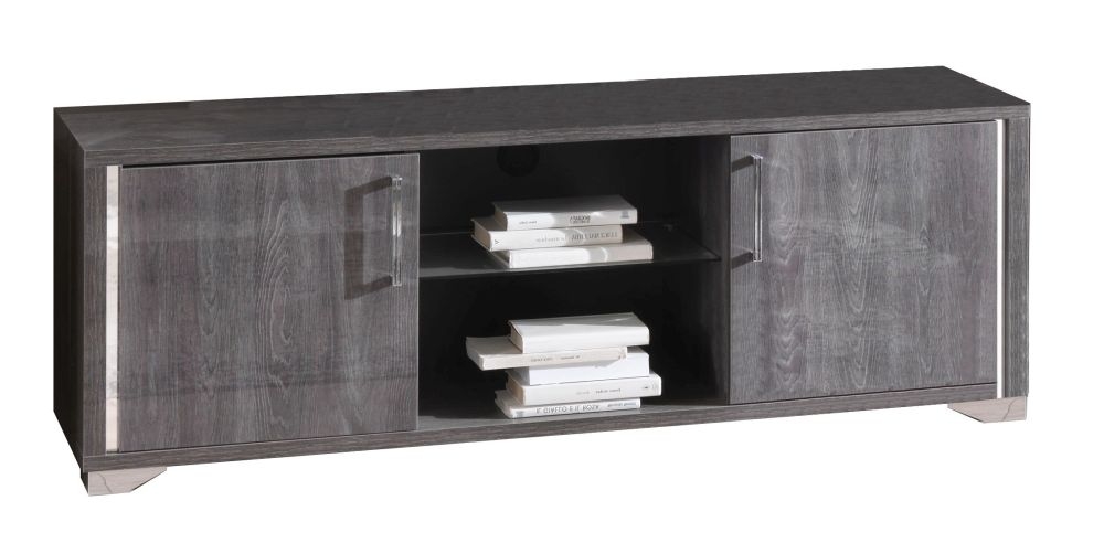 Augusta TV Unit - 157cm - Grey Oak Effect