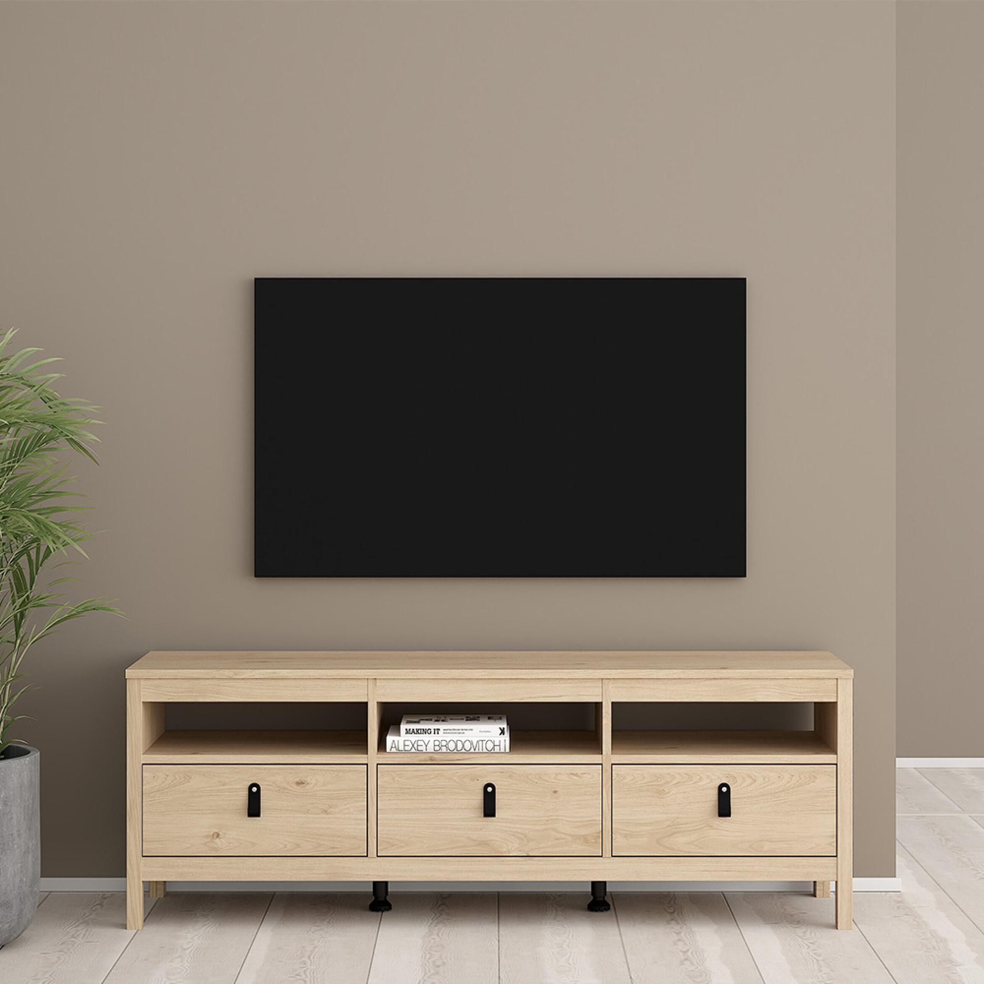 Barcelona TV Unit - 3 Drawer - 151.4cm - Jackson Hickory Oak