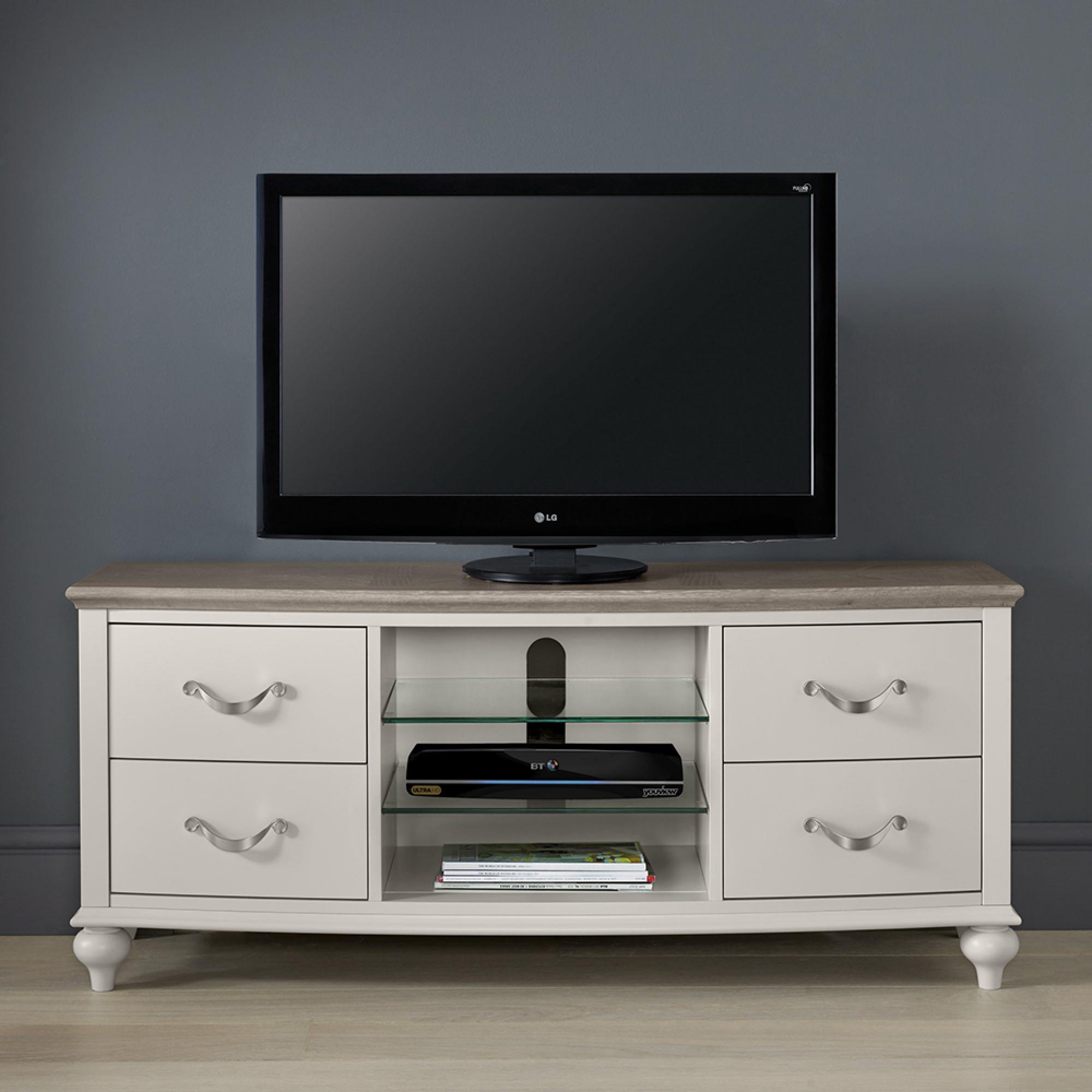 Montreux TV Unit - Grey Washed Oak & Soft Grey