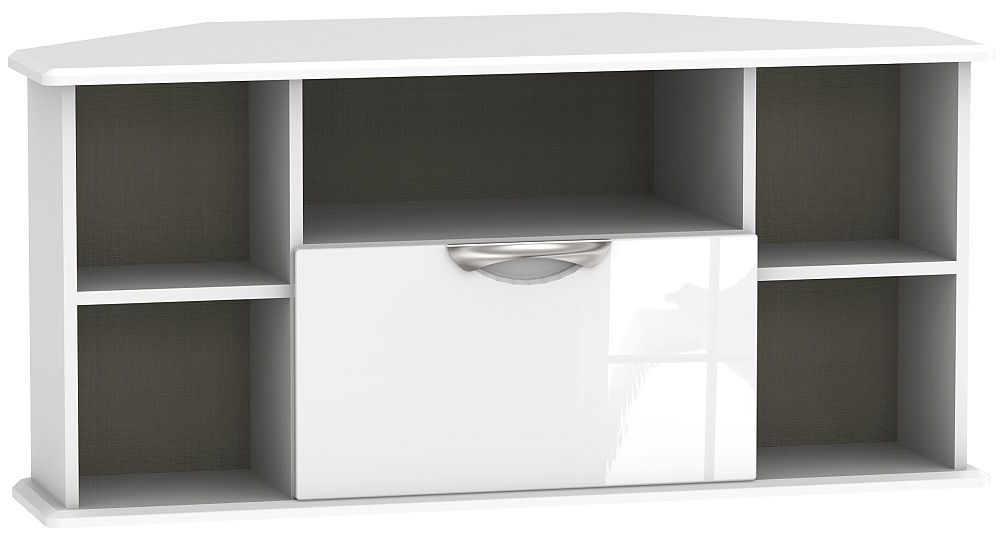 Camden TV Unit - 115cm - Corner - White Gloss