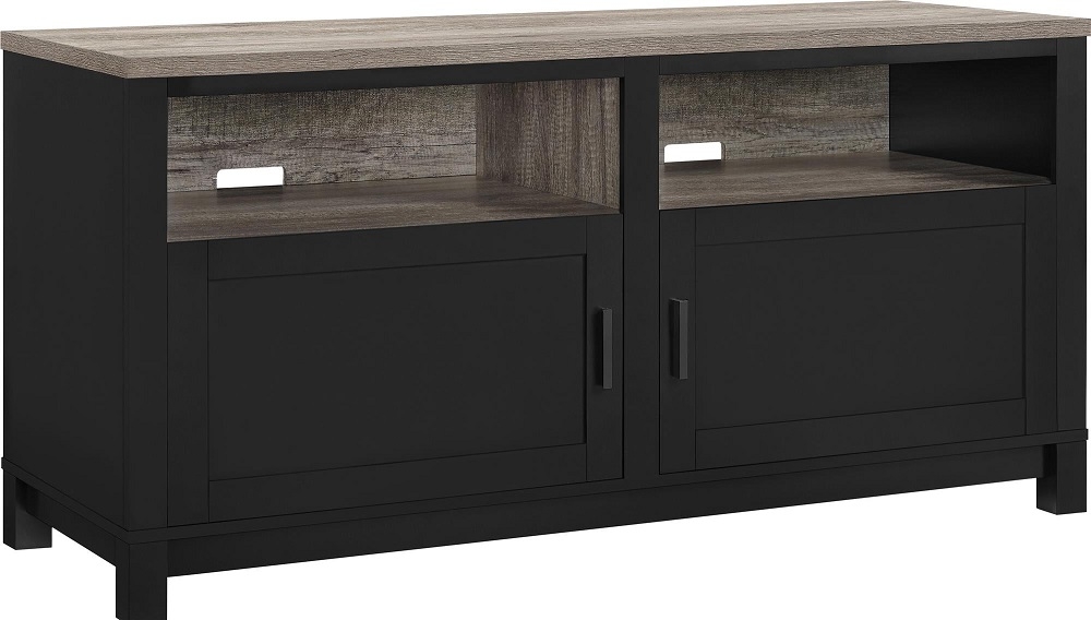 Carver TV Cabinet - Weathered Oak & Black - 1753296PCOMUK