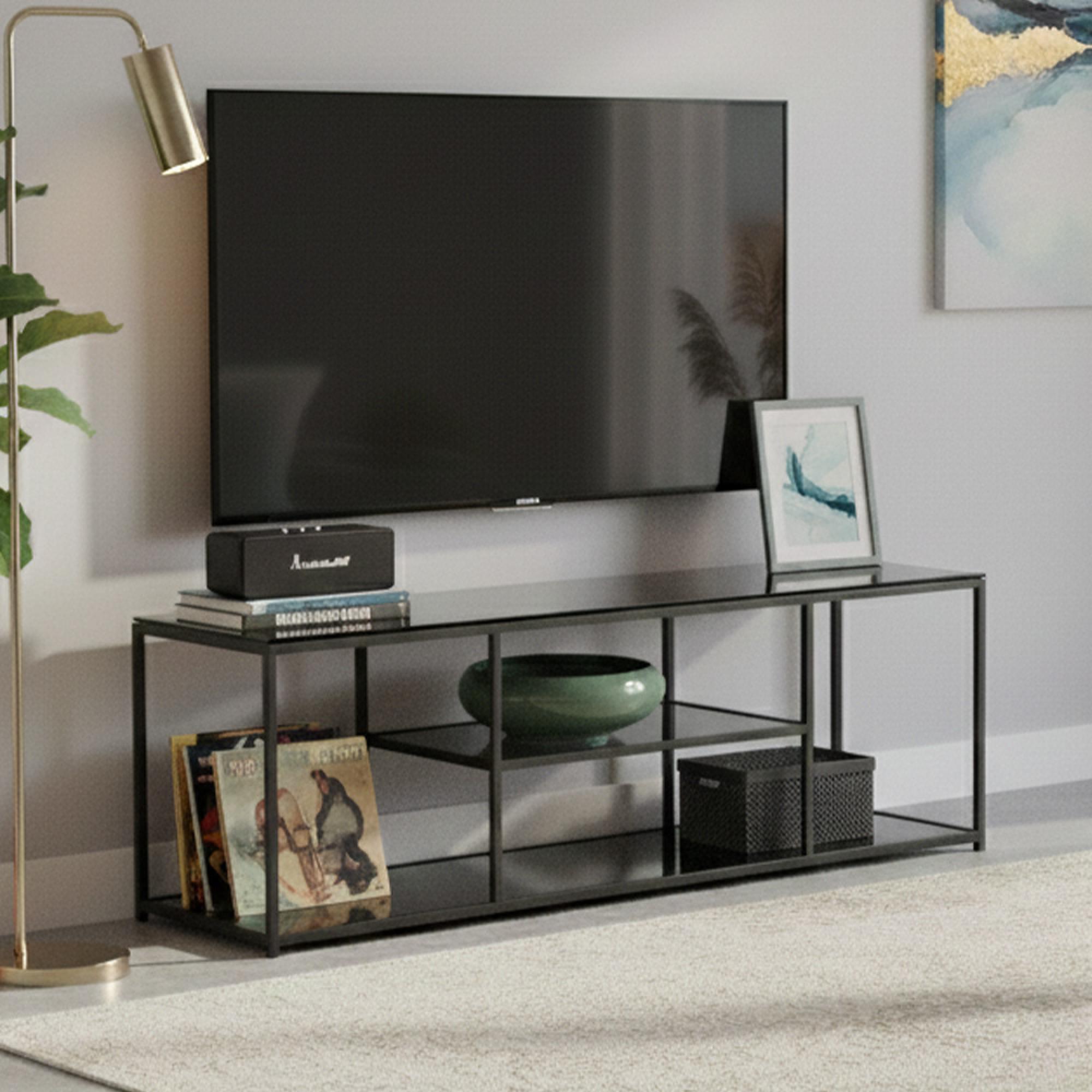 Chicago TV Unit - 140cm - Smoked Glass