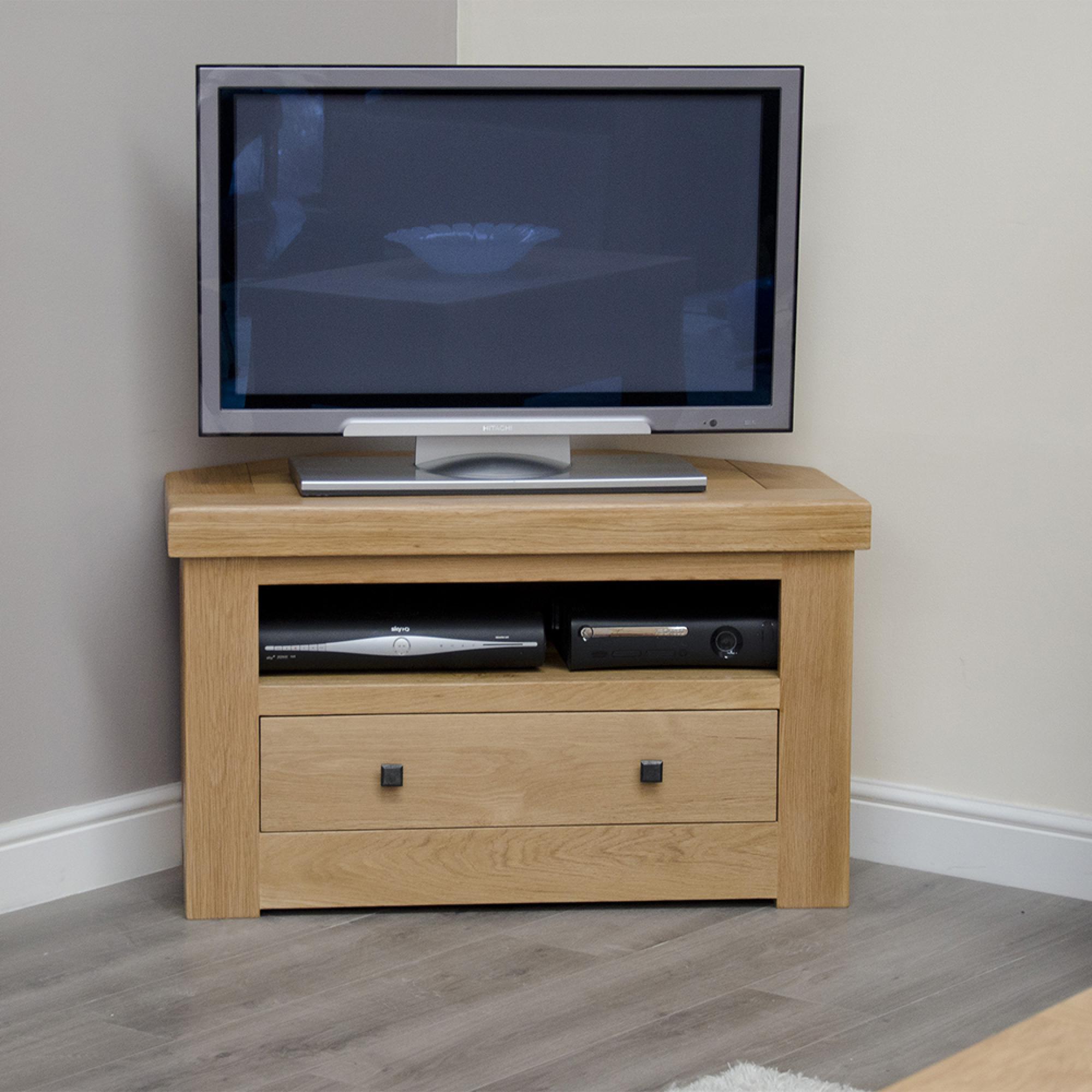 Bordeaux TV Unit - 1 Drawer - Corner - Oak