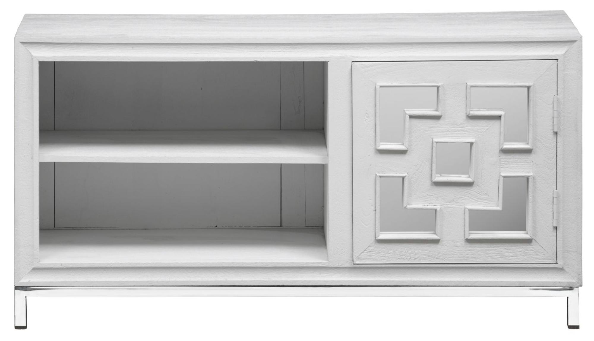 Clearance - Geo TV Unit - 1 Door - White Mirrored