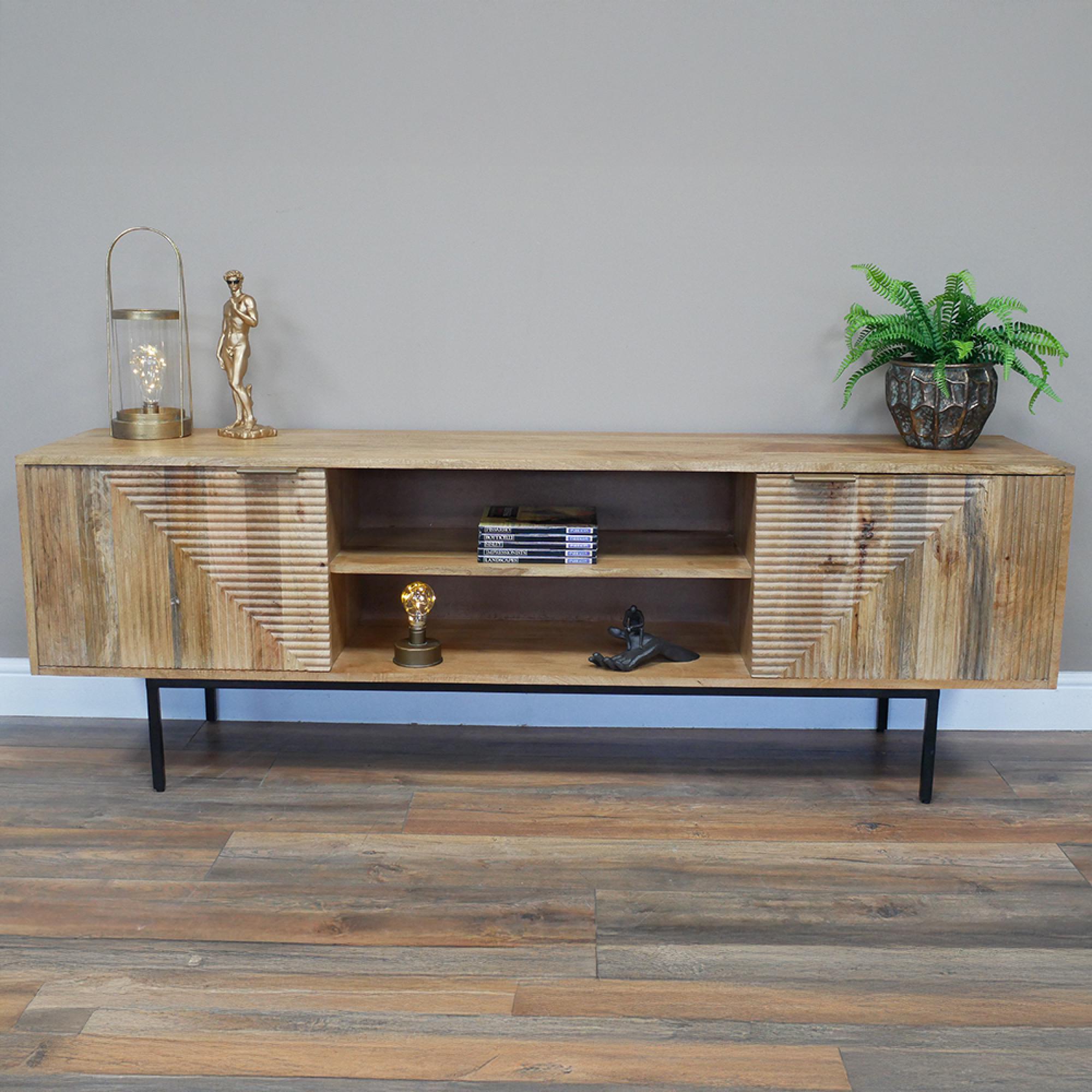 TV Unit - Mango Wood - 2 Door