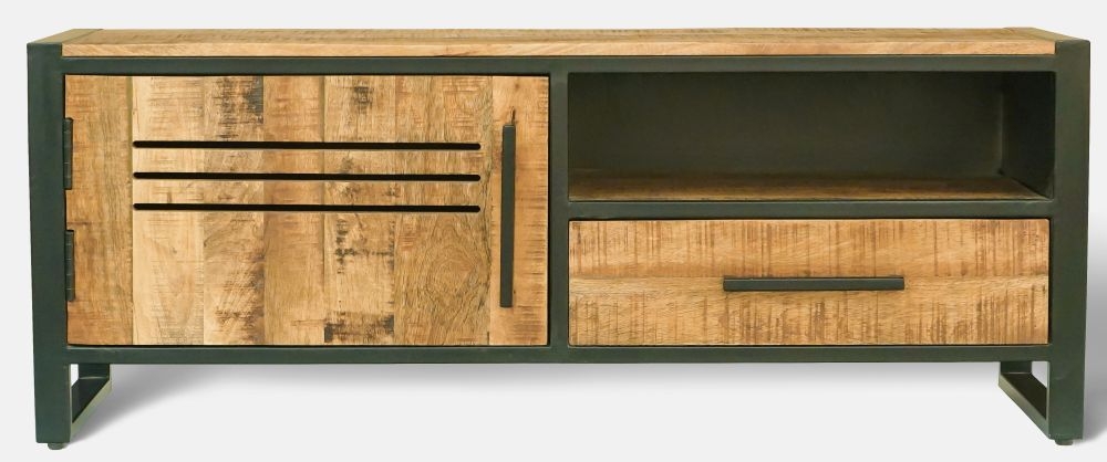 Frais TV Unit - 118cm - Industrial Mango Wood