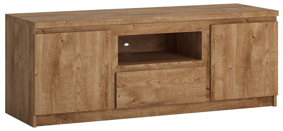 Fribo TV Unit - 2 Door - 1 Drawer - 135cm - Oak