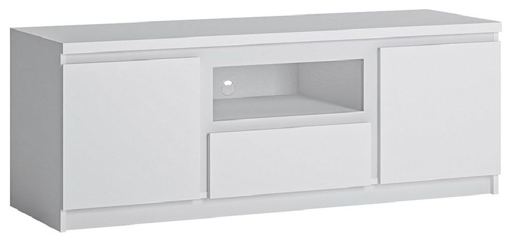 Fribo TV Unit - 2 Door - 1 Drawer - 135cm - White