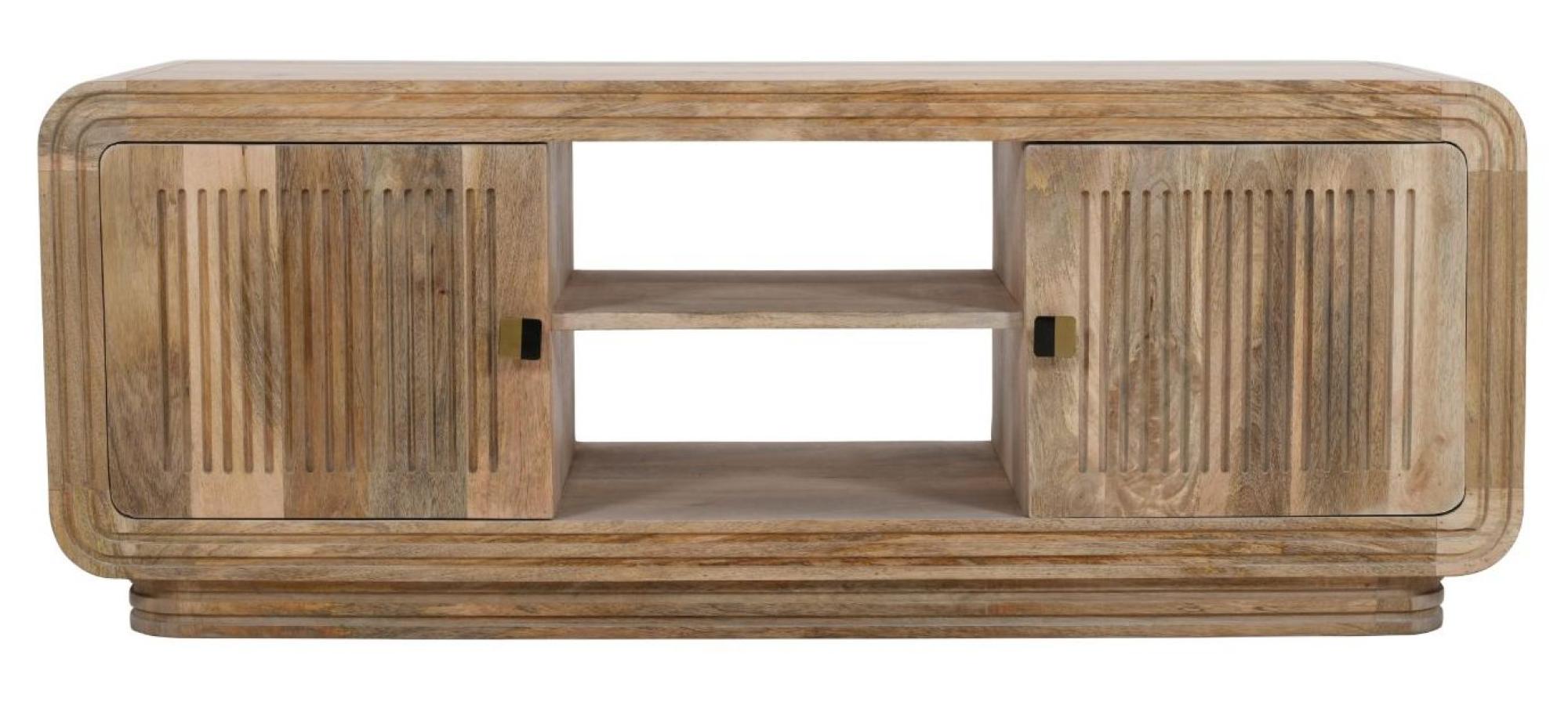 Hanover TV Unit - 145cm - Ribbed Carved - Mango Wood