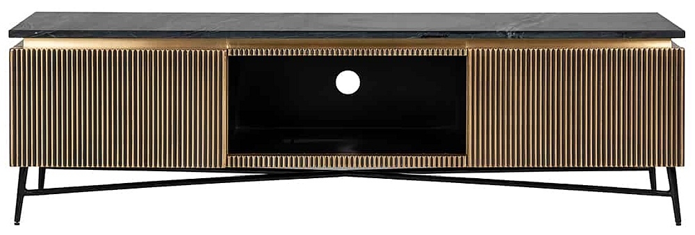 Ironville Brass Ribbed Large TV Unit