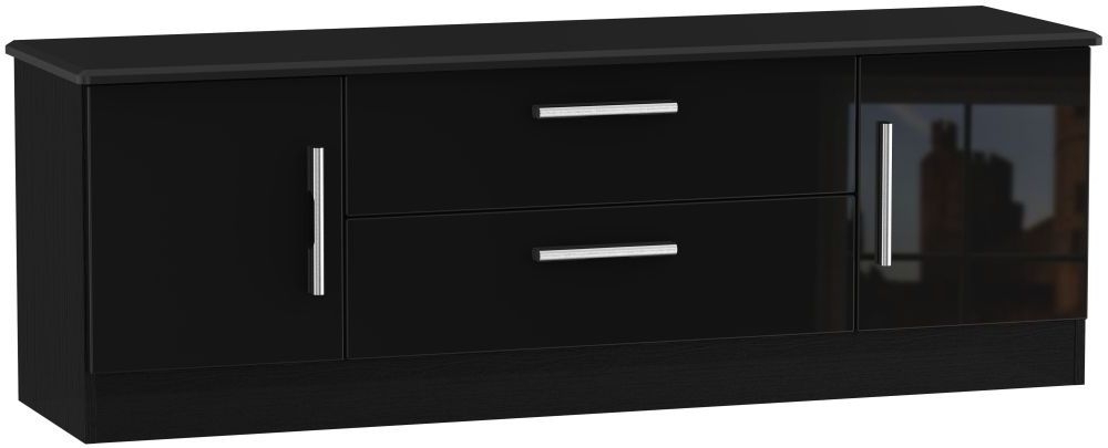 Knightsbridge TV Unit - 145cm - Black Gloss