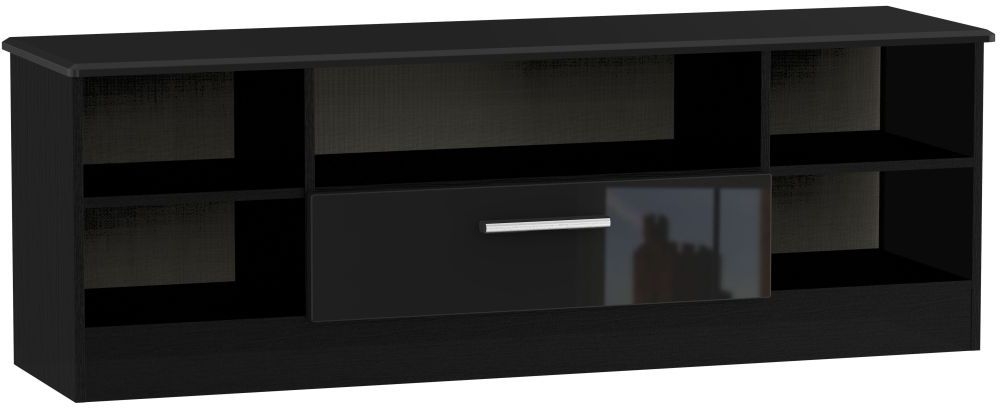 Knightsbridge TV Unit - 145cm Wide - Black Gloss
