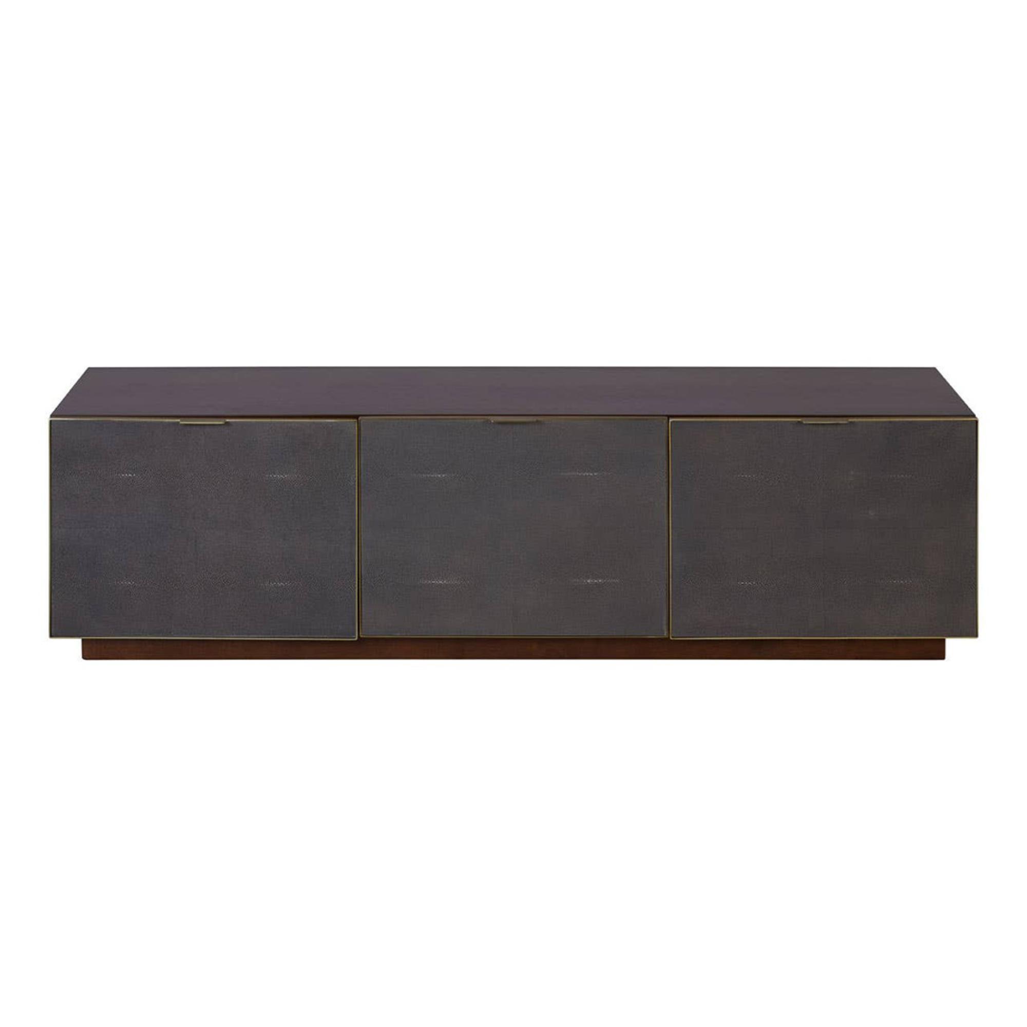Madsen TV Unit - Shagreen with Metallic Trim - 160cm