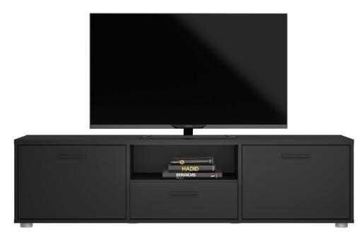 Media TV Unit - 2 Door - 1 Drawer - 147.2cm - Storage - Black