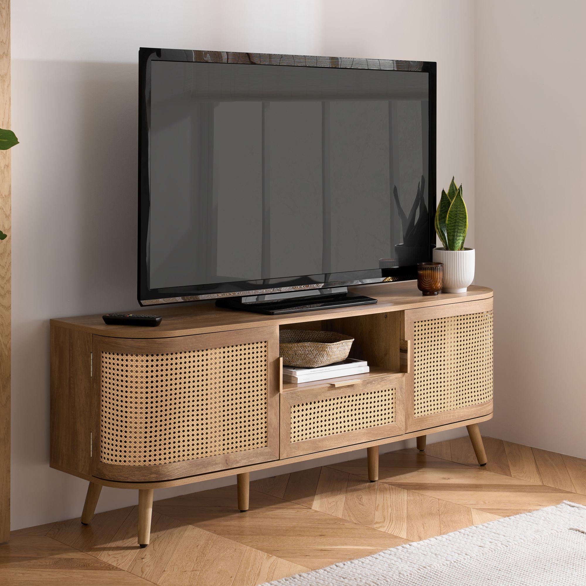 Noah TV Unit - 150cm - Oak and Rattan